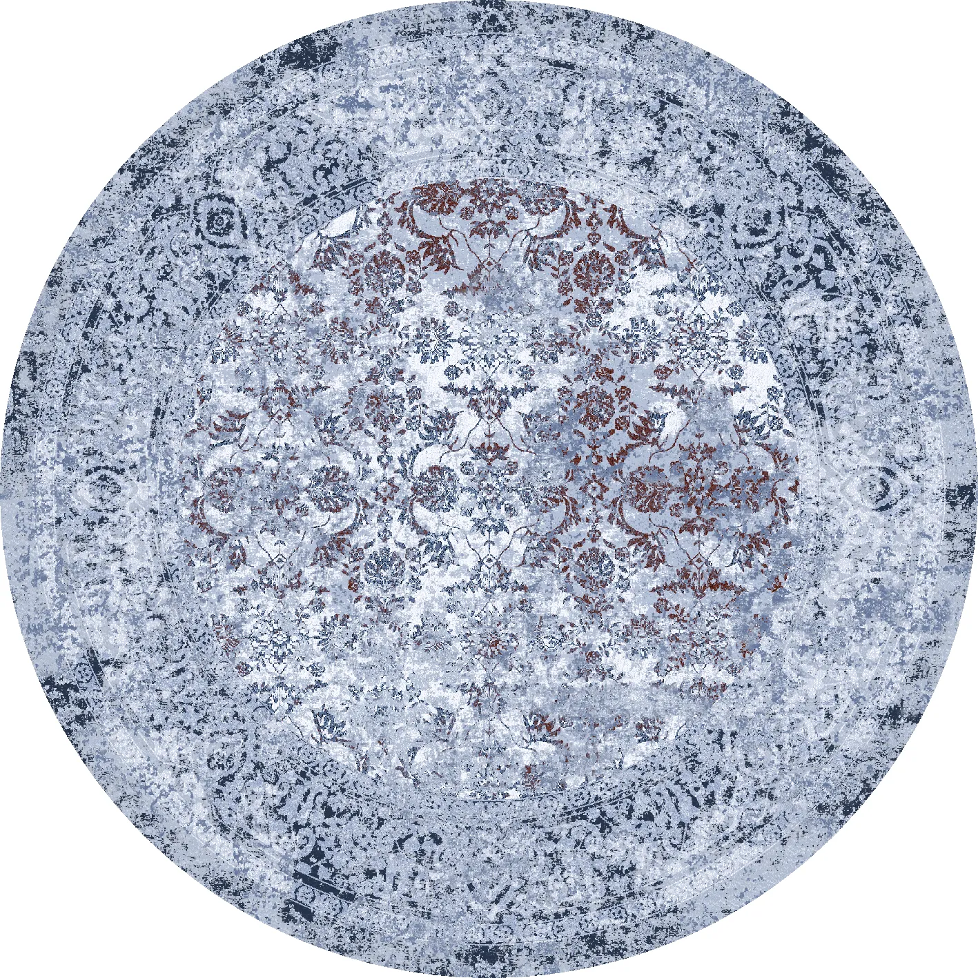 Tapis rond - Denizli (bleu foncé)