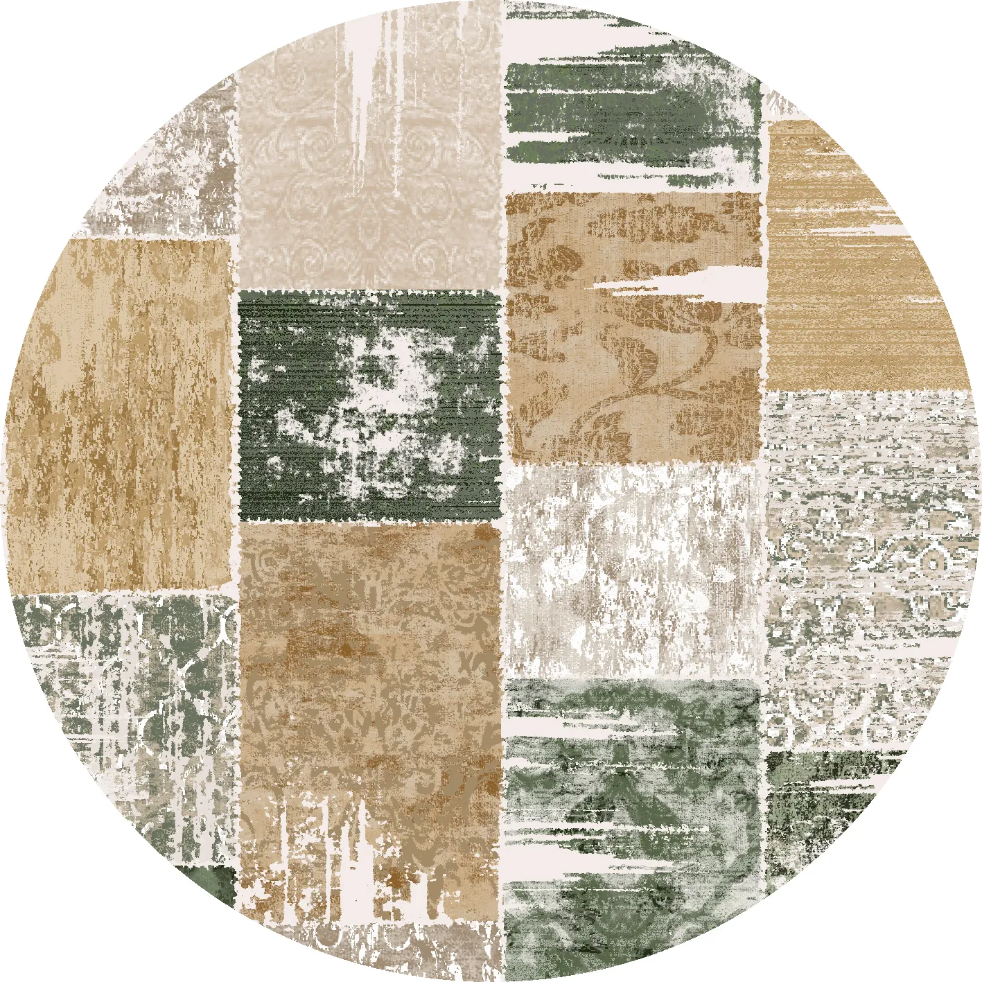 Tapis rond - Ephesus (vert)