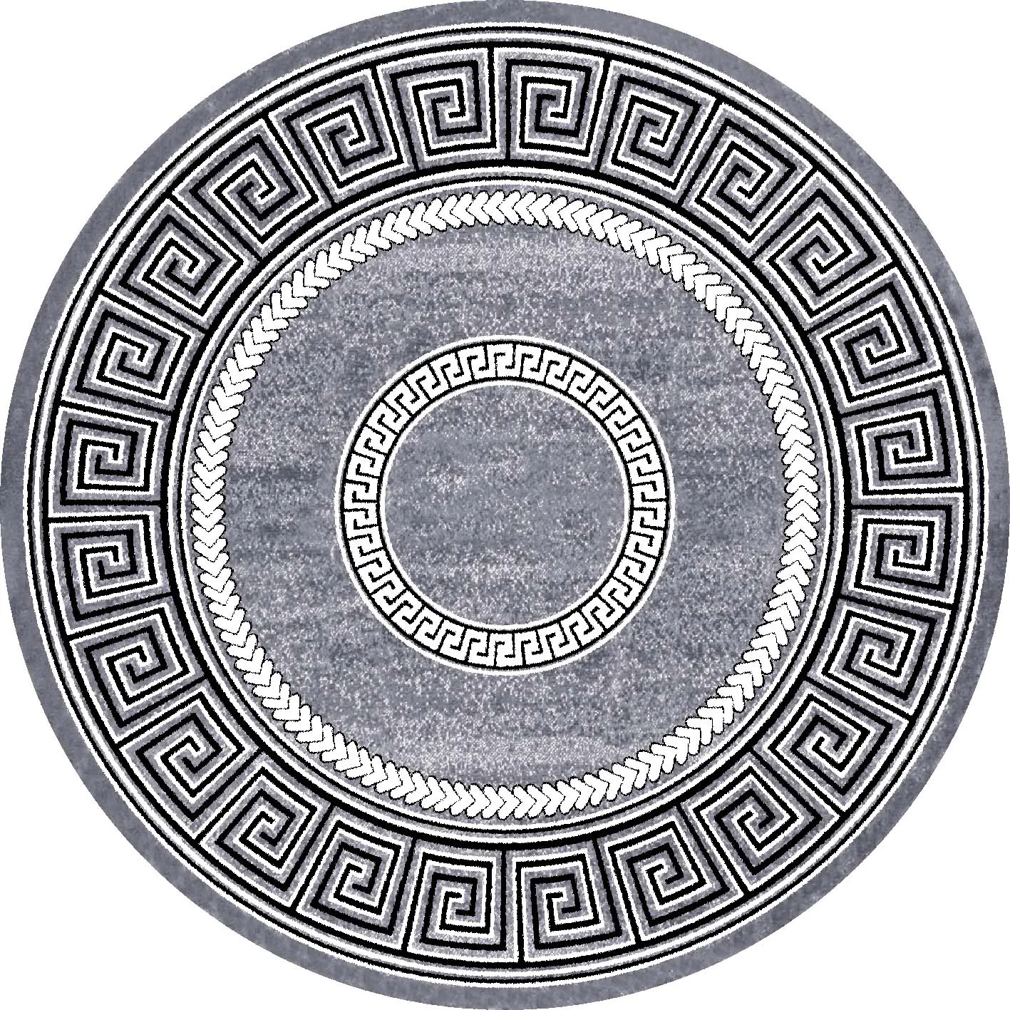 Tapis rond - Ankara Versace (gris)