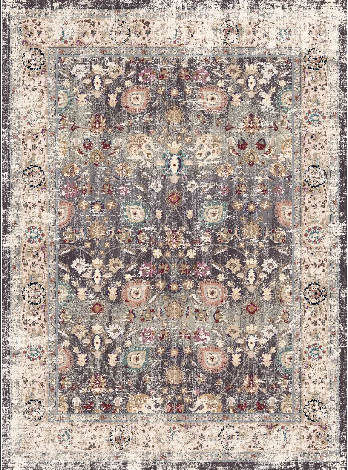 Tapis Wilton - Bouhjar (gris/multicolore)