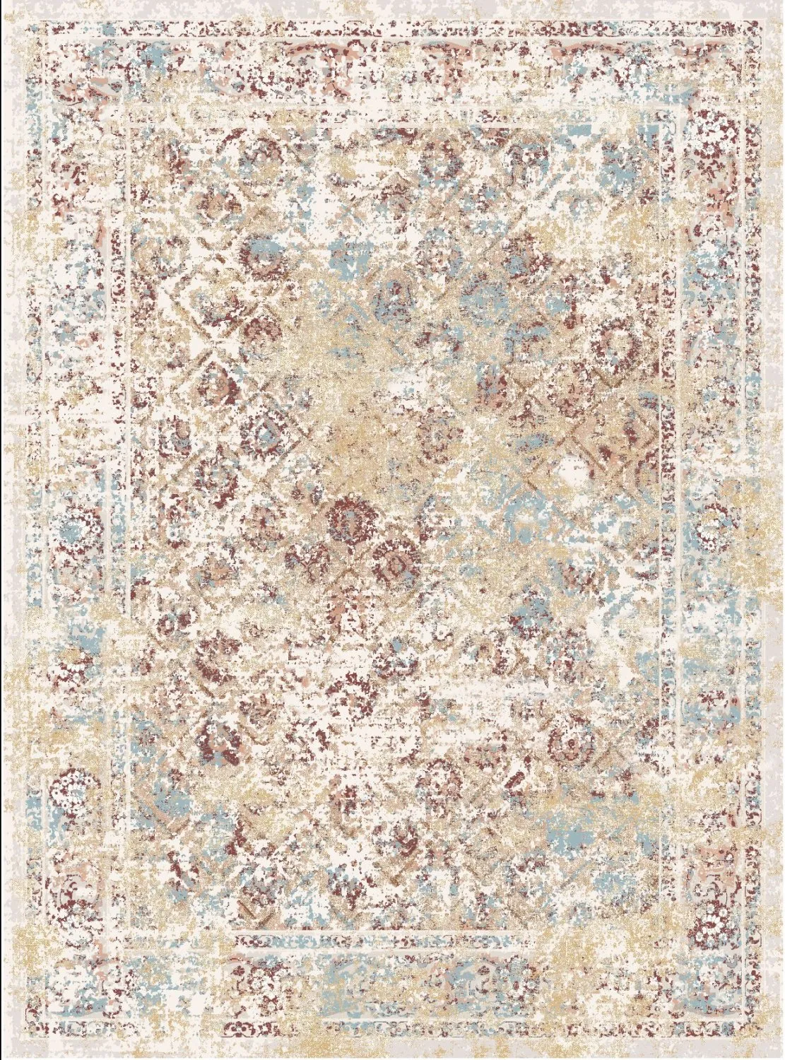 Tapis Wilton - Douz (bleu/multicolore)
