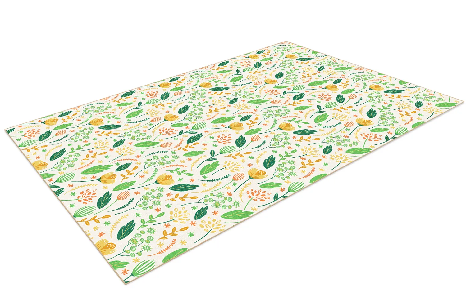 Tapis Wilton - Fleur (jaune/vert/multi)