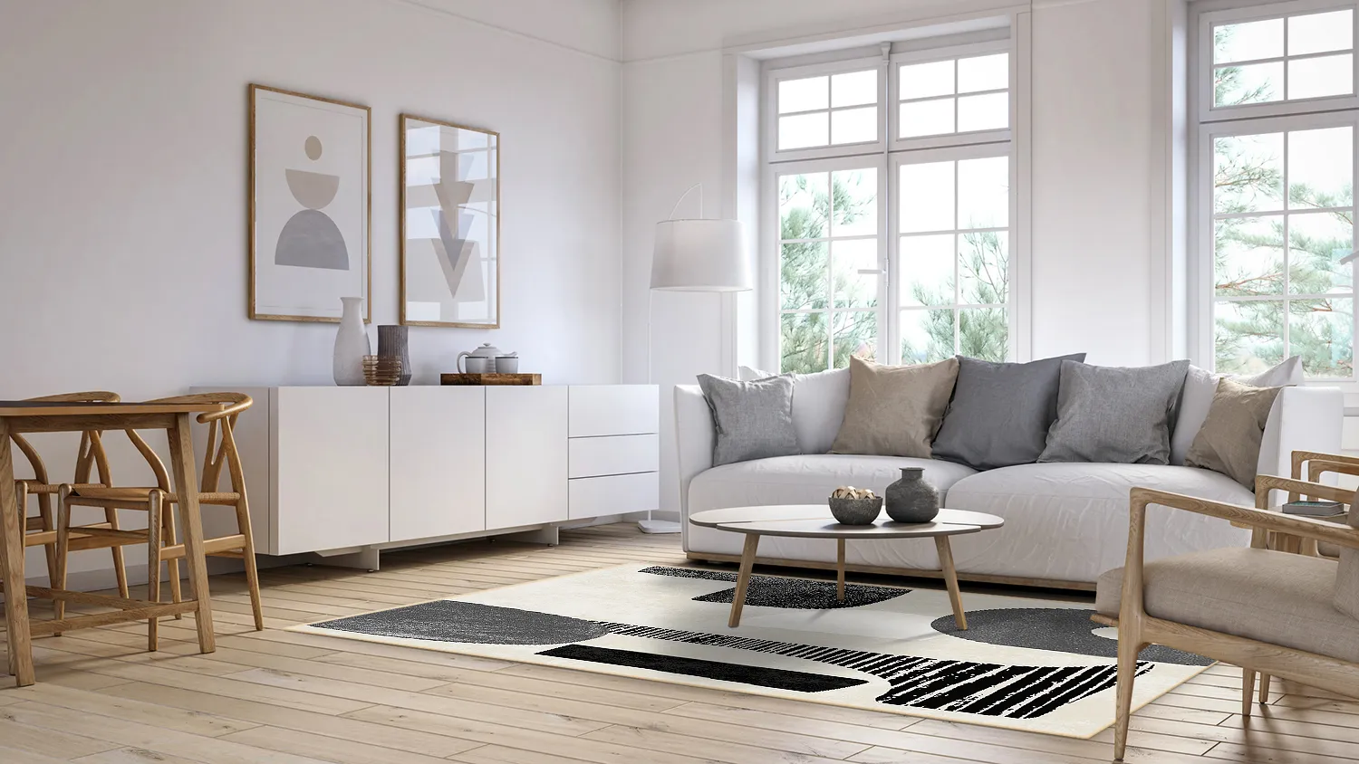 Tapis Wilton - Suki (beige/noir)