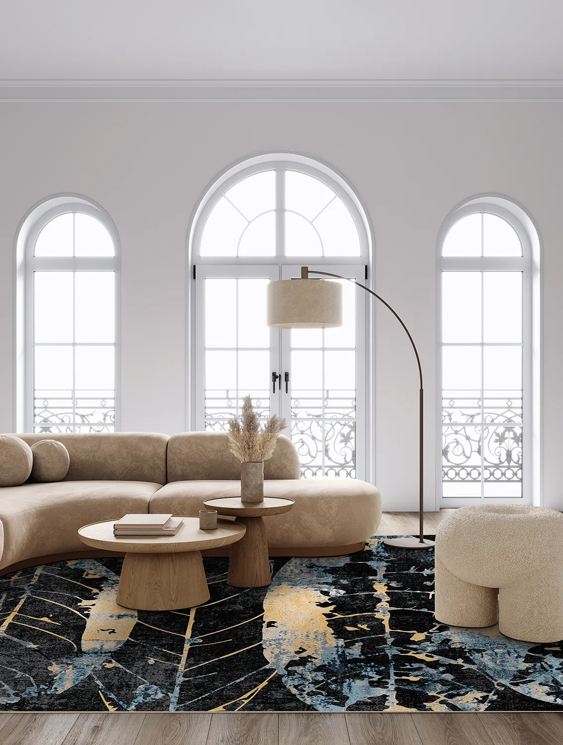 Tapis Wilton - Nyx (noir/multi)