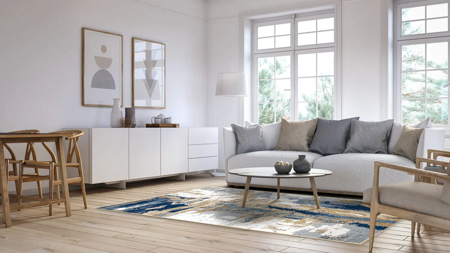 Tapis Wilton - Noa (bleu/multi)