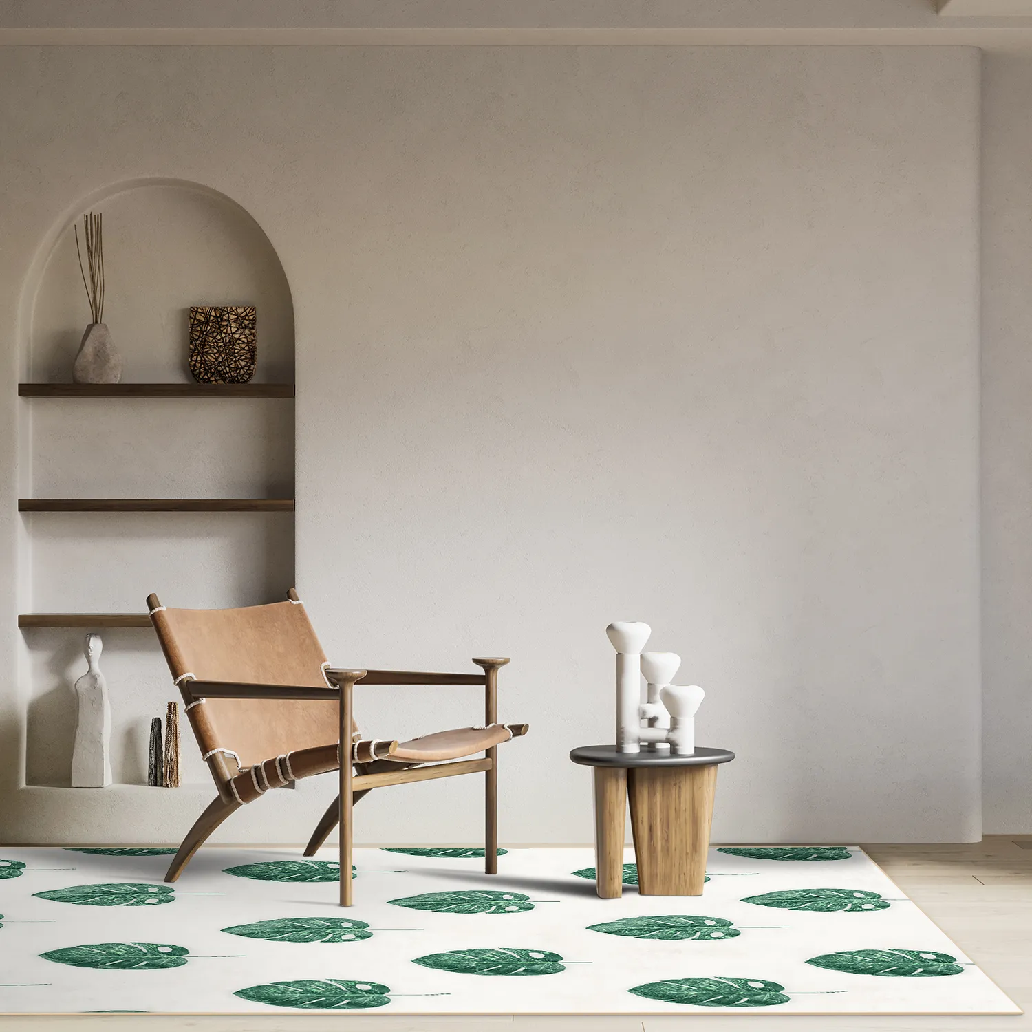 Tapis Wilton - Leni (blanc/vert)