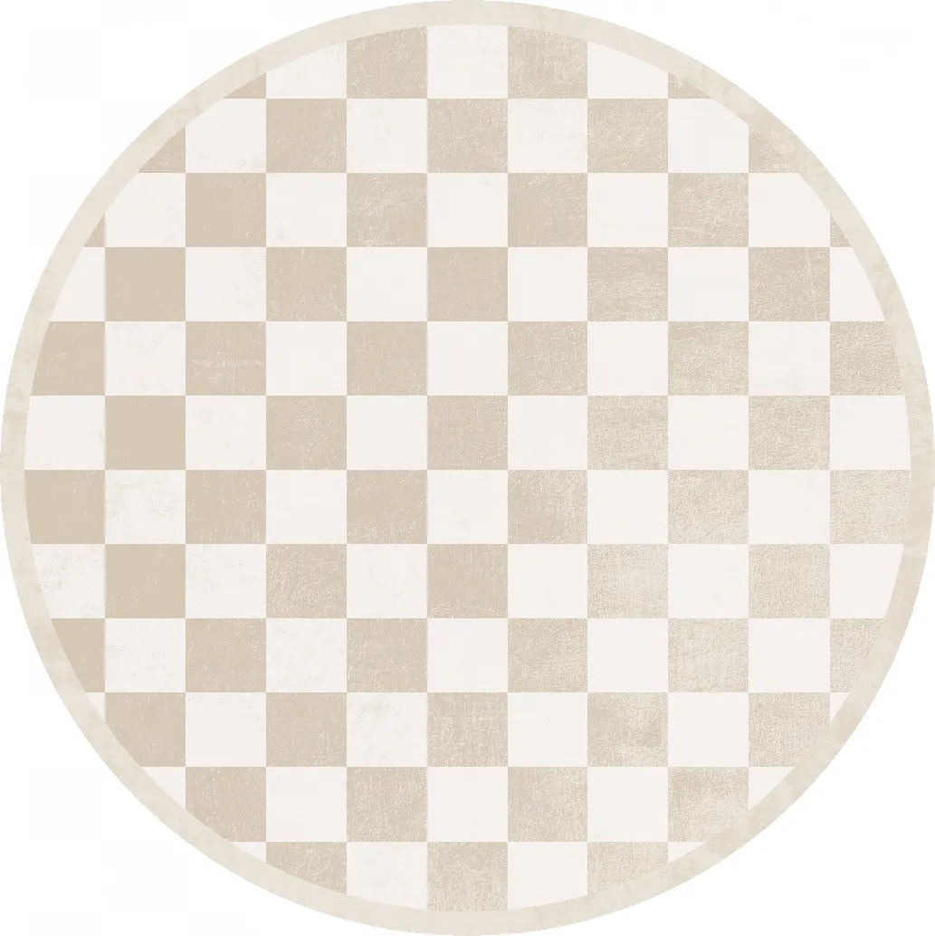 Tapis rond - Nevada (beige/blanc)