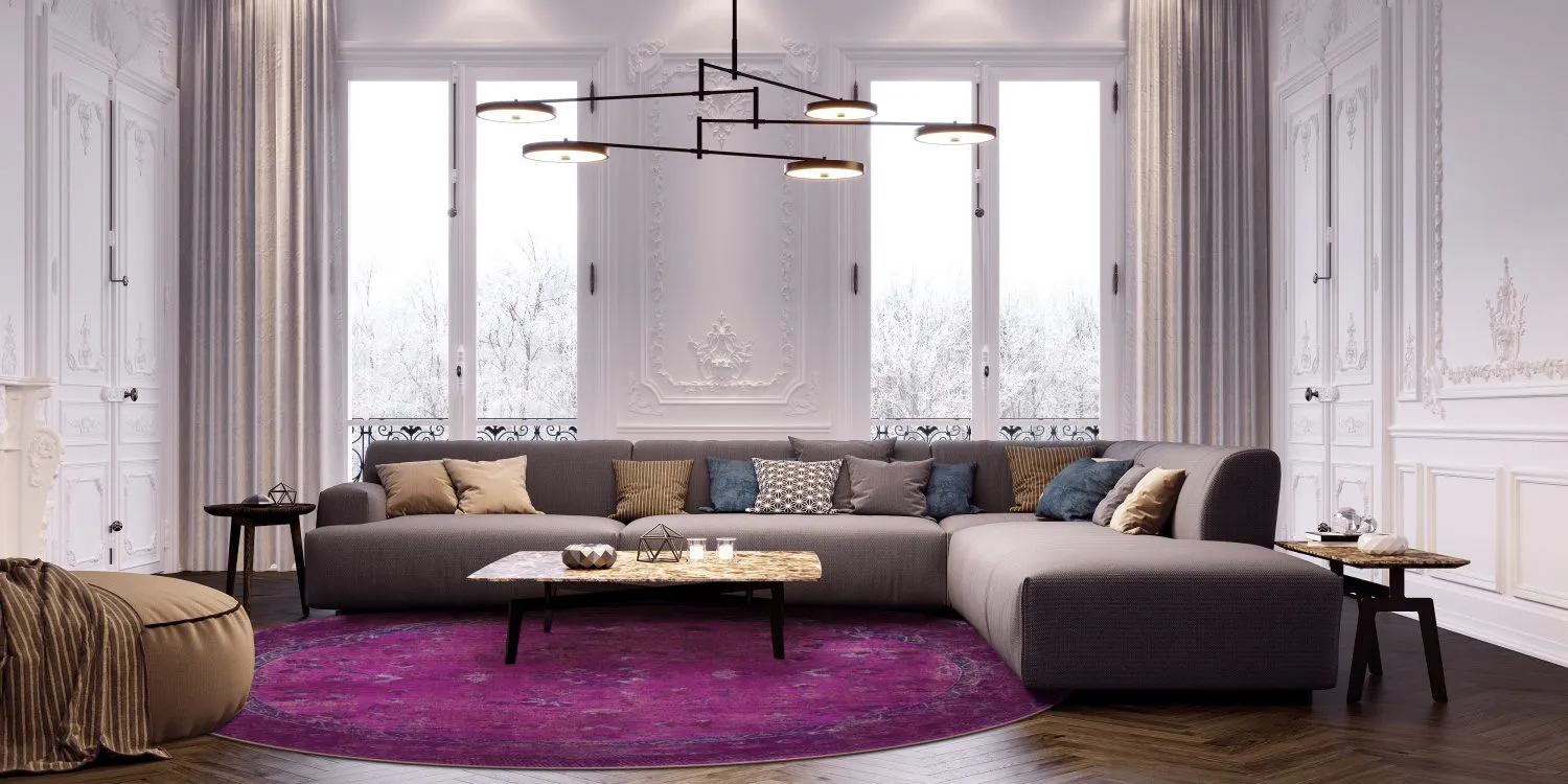 Tapis rond - Gombalia (violet)