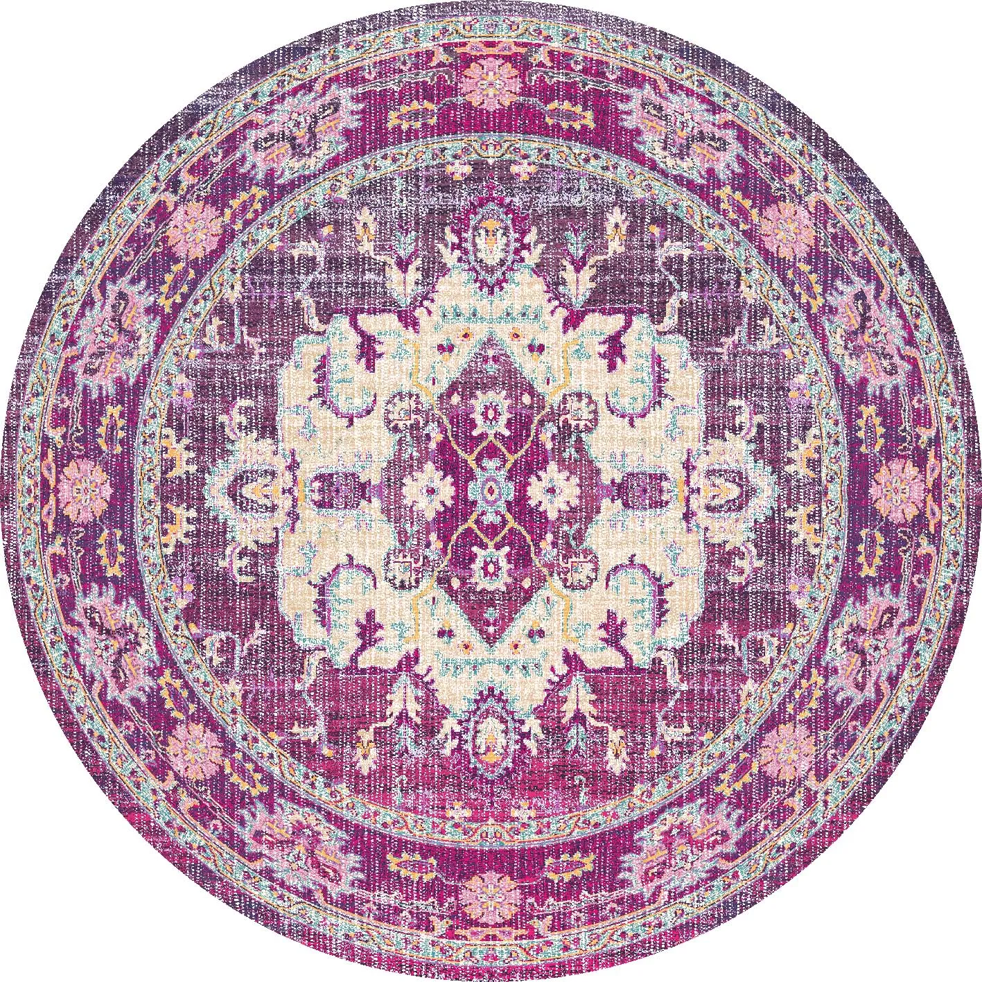 Tapis rond - Siliana (rose)