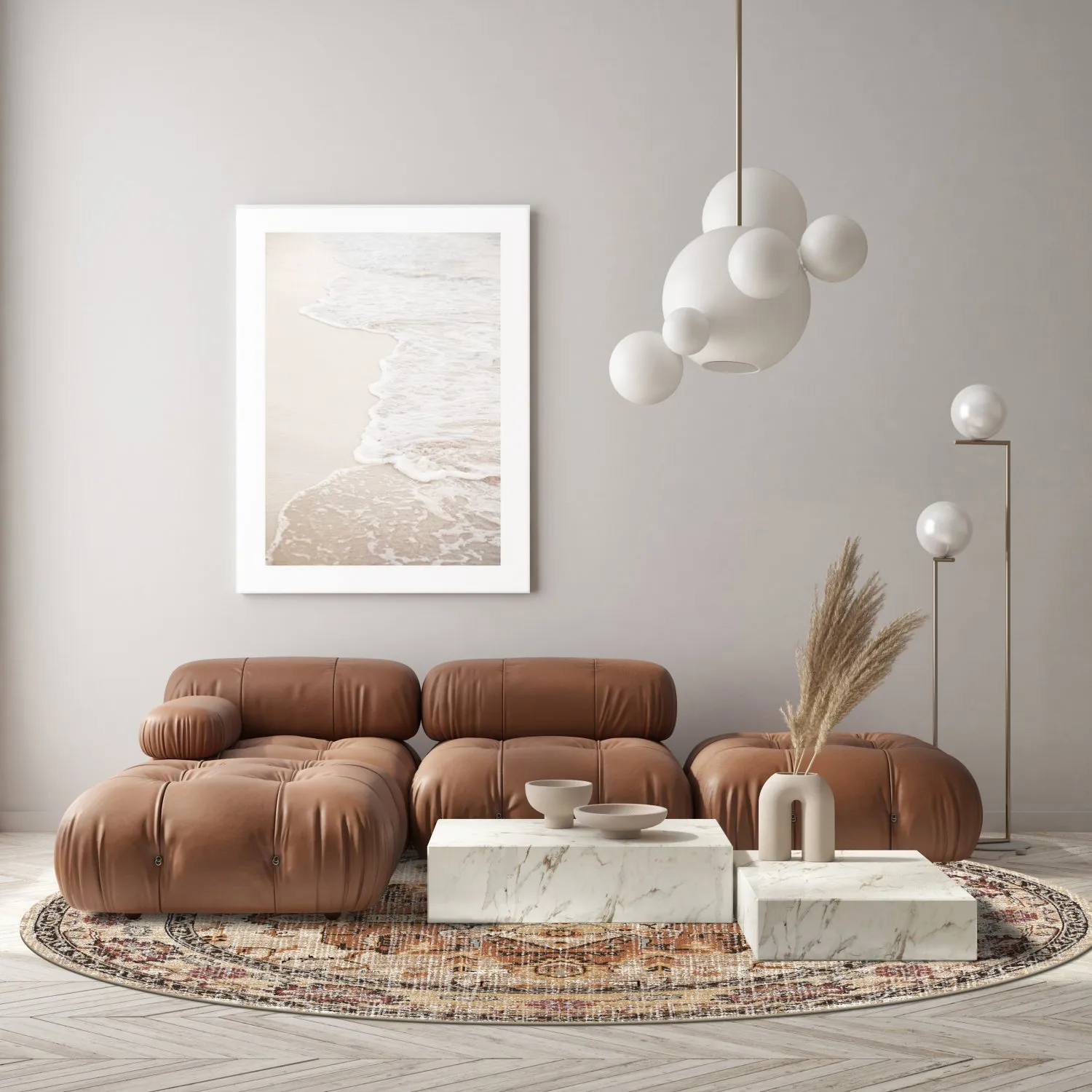 Tapis rond - Siliana (beige)