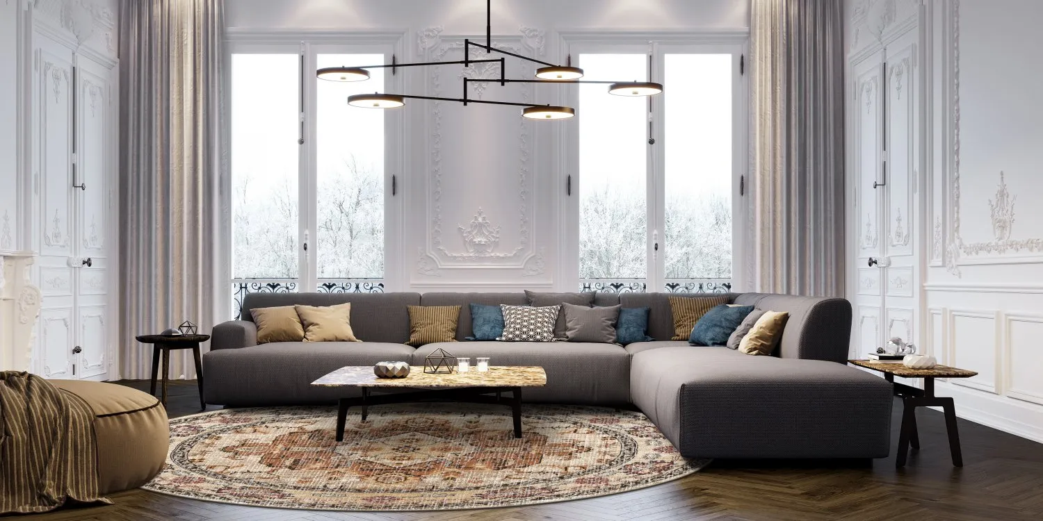 Tapis rond - Siliana (beige)