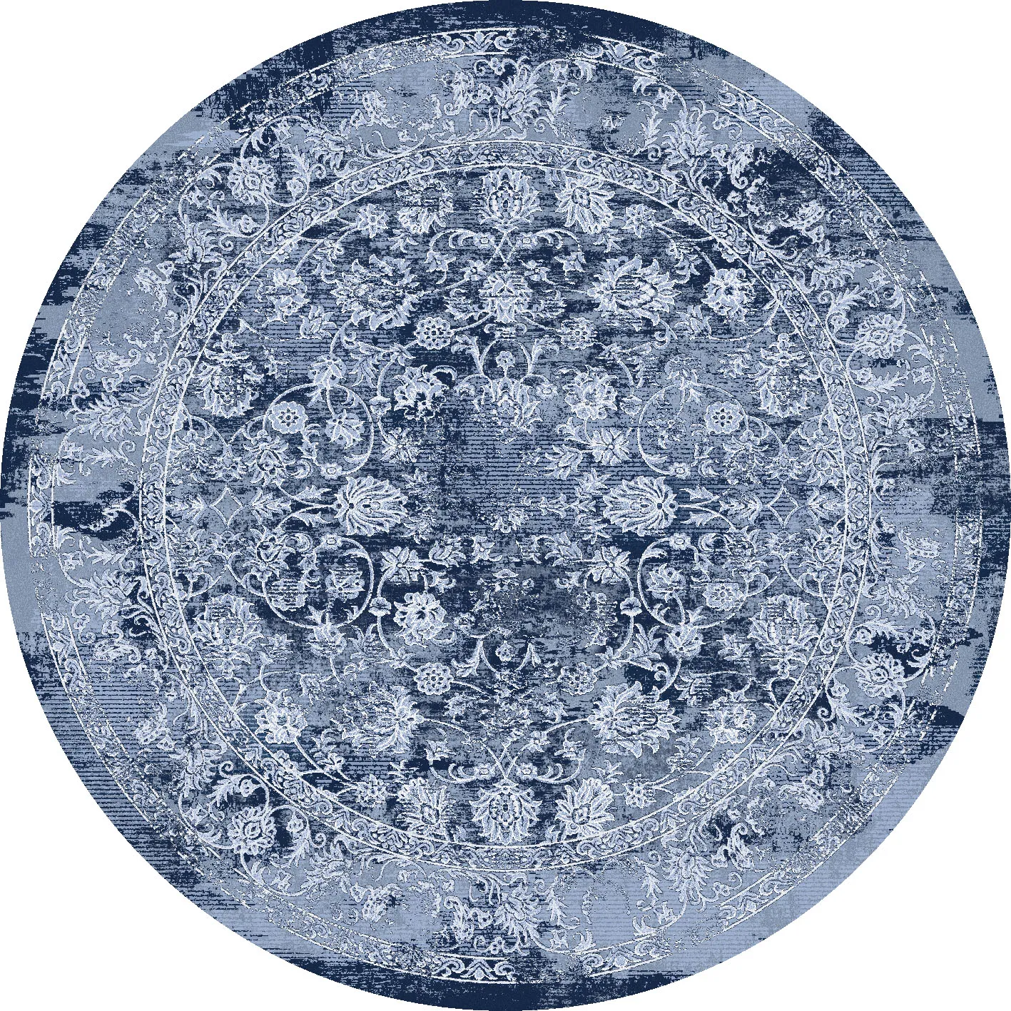 Tapis rond - Amaya (bleu)