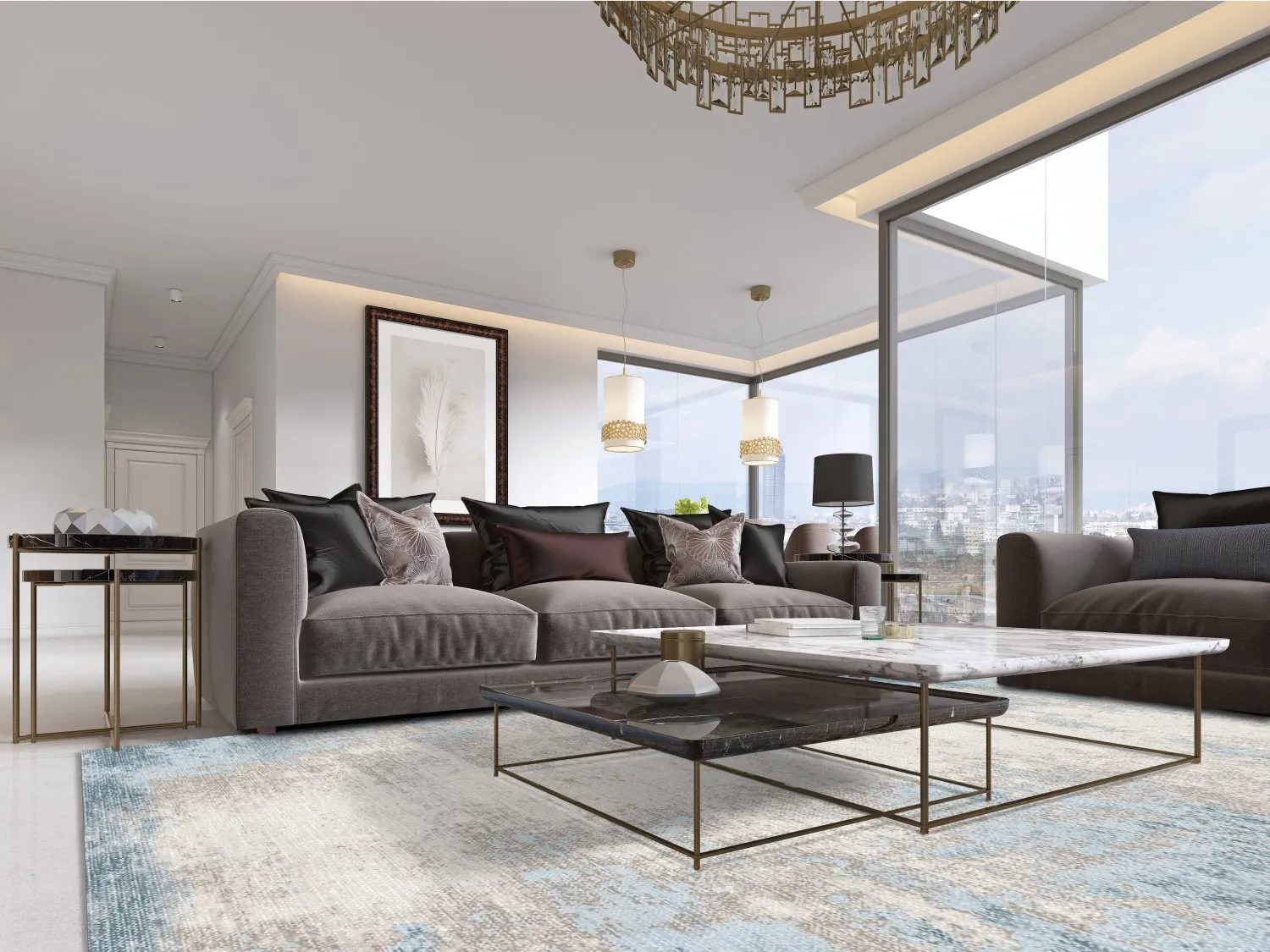 Tapis Wilton - Zarzi (bleu)