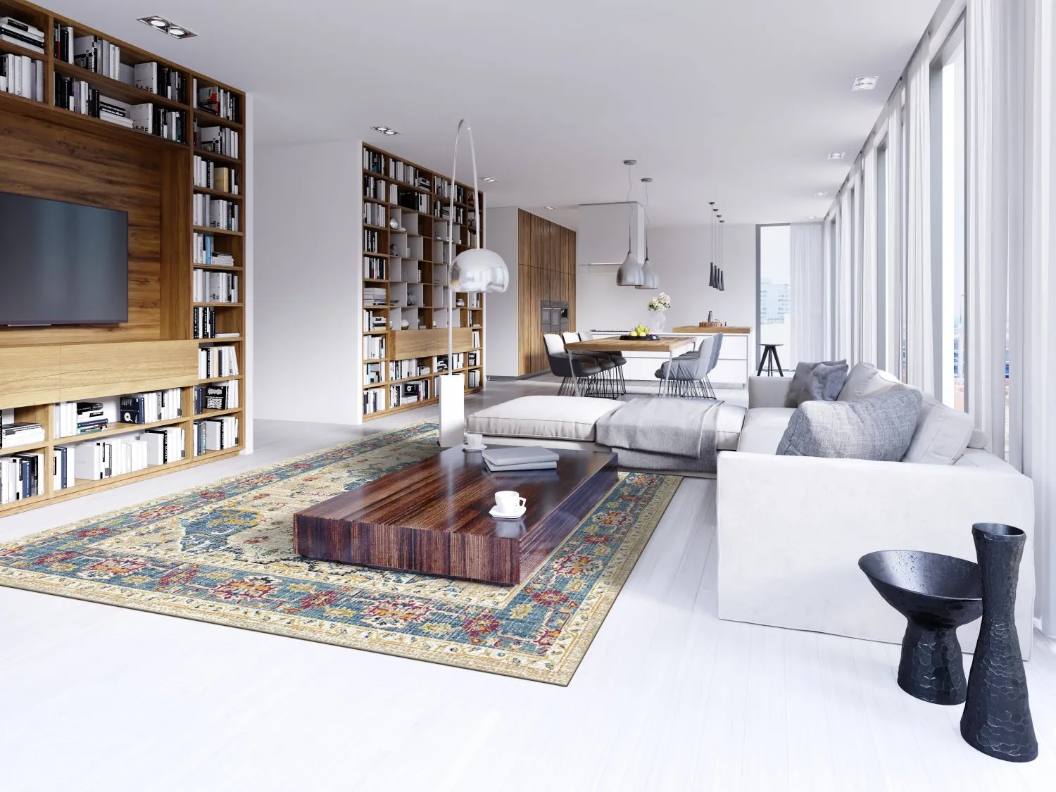 Tapis Wilton - Siliana (bleu)
