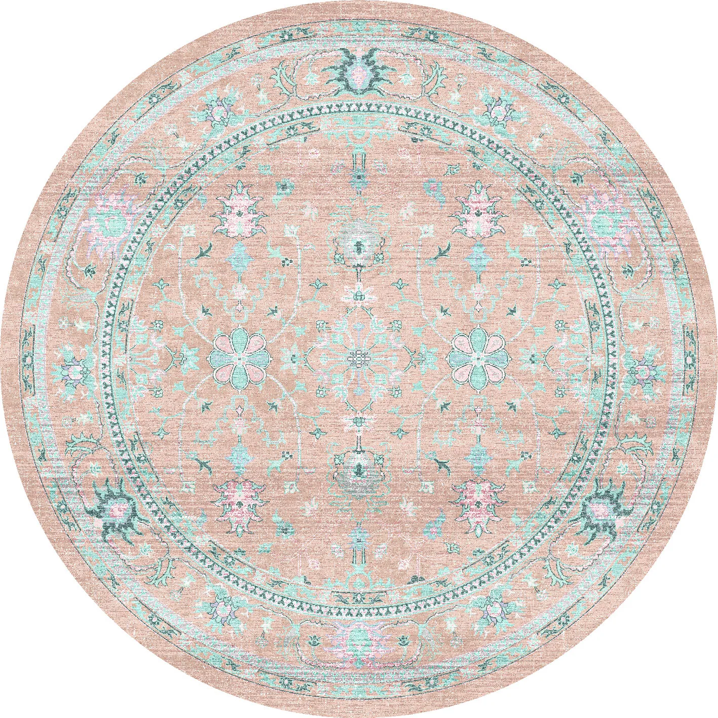 Tapis rond - Livley (rose)
