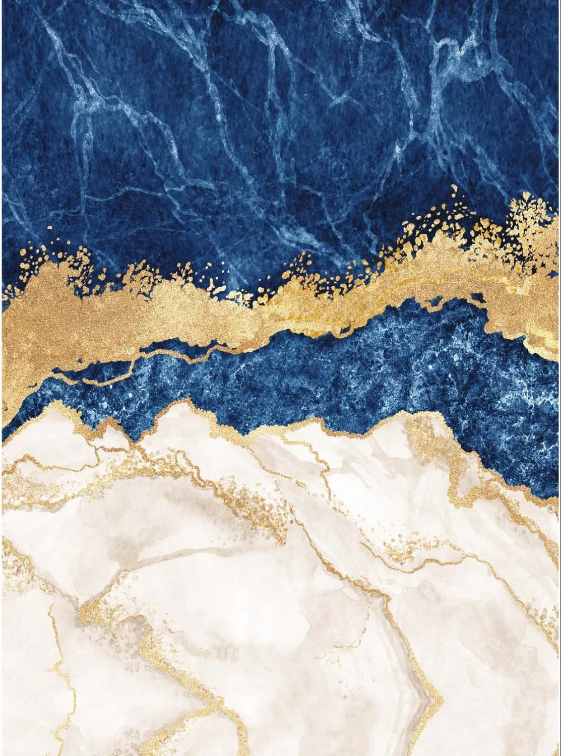 Tapis Wilton - Padova (bleu/blanc/doré)