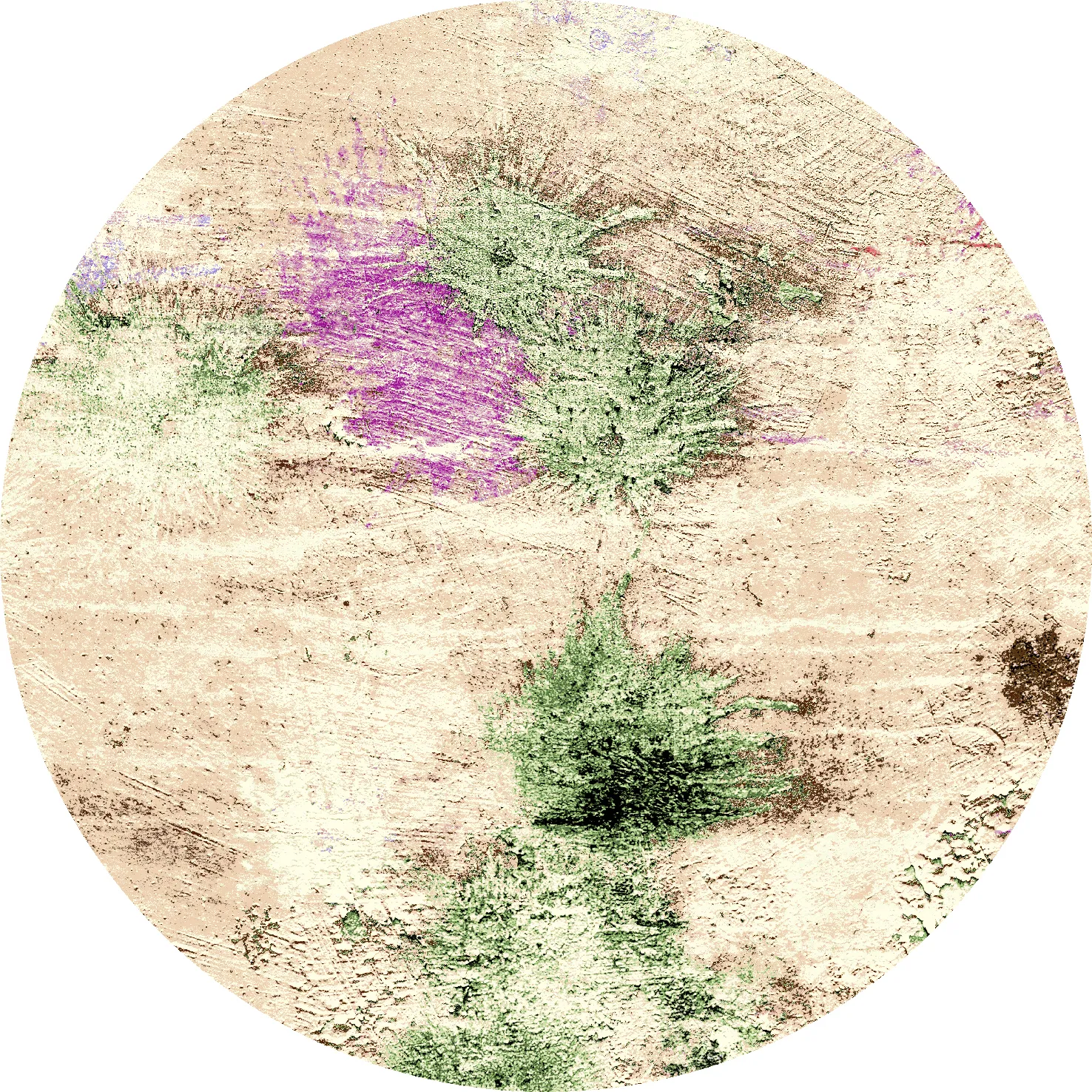 Tapis rond - Dimos (beige/multicolore)