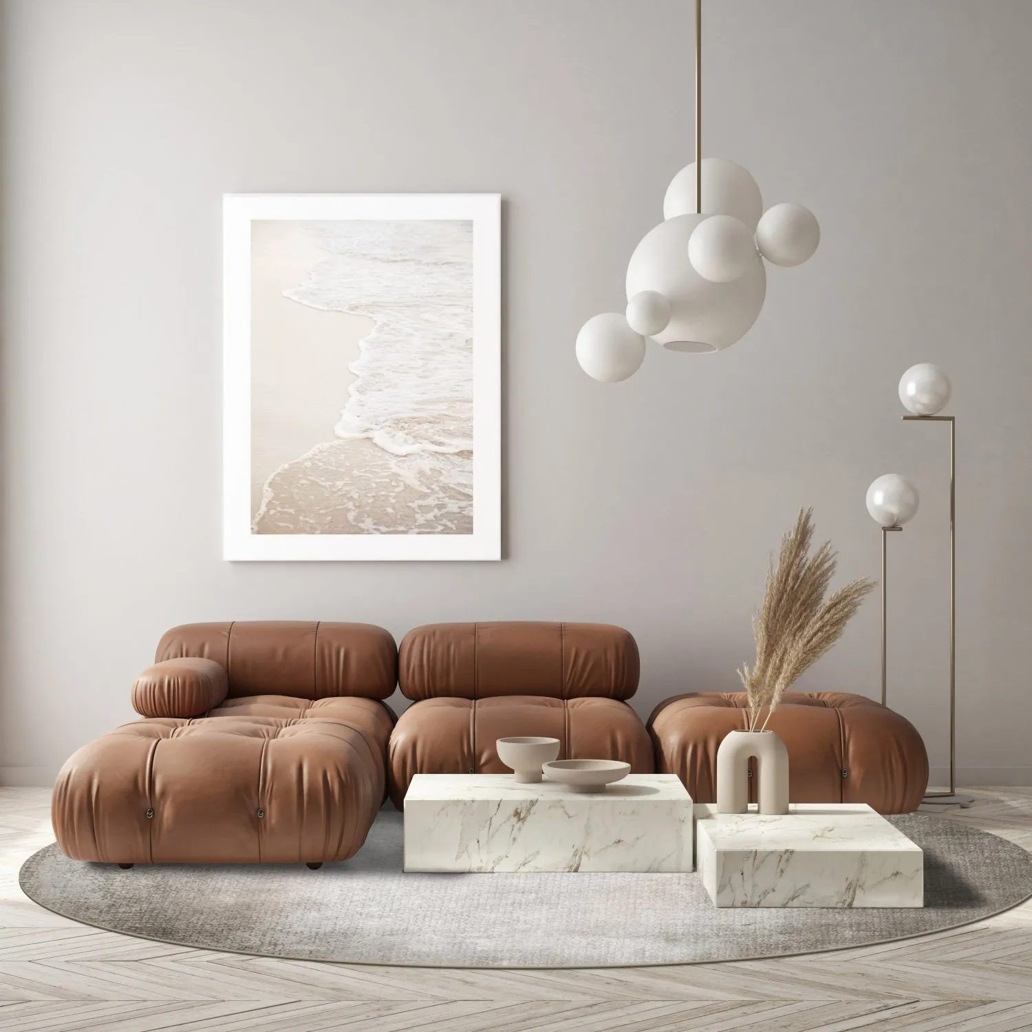 Tapis rond - Riano (gris)