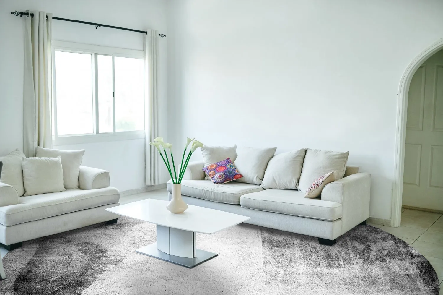 Tapis rond - Esperia (gris)