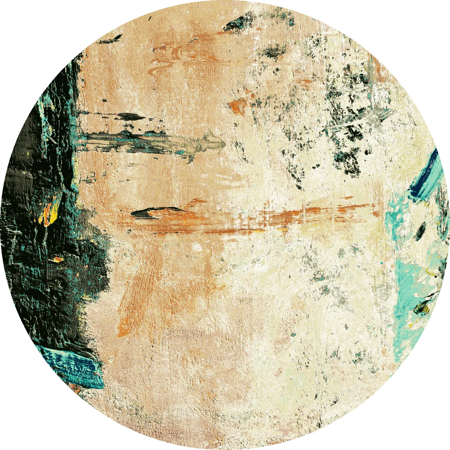 Tapis rond - Tempes (beige/multicolore)