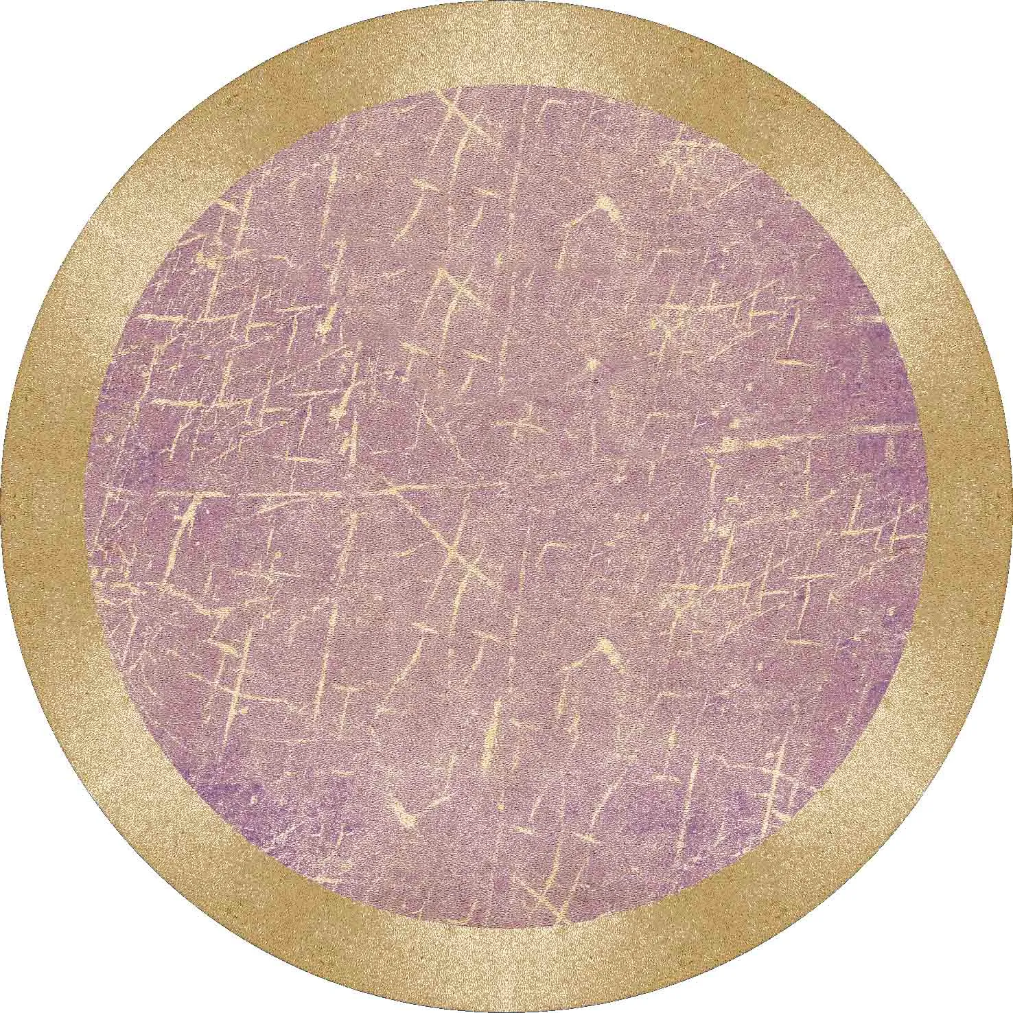 Tapis rond - Roges (rose/doré)