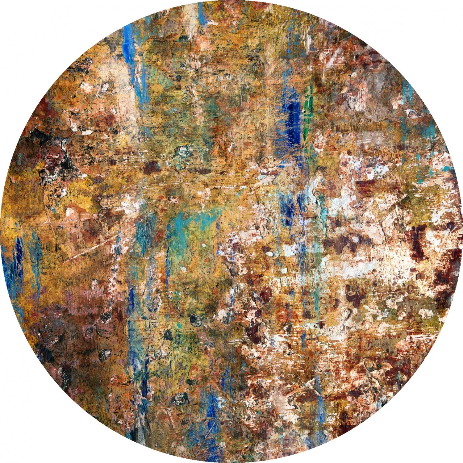 Tapis rond - Trepito (marron/bleu/multicolore)