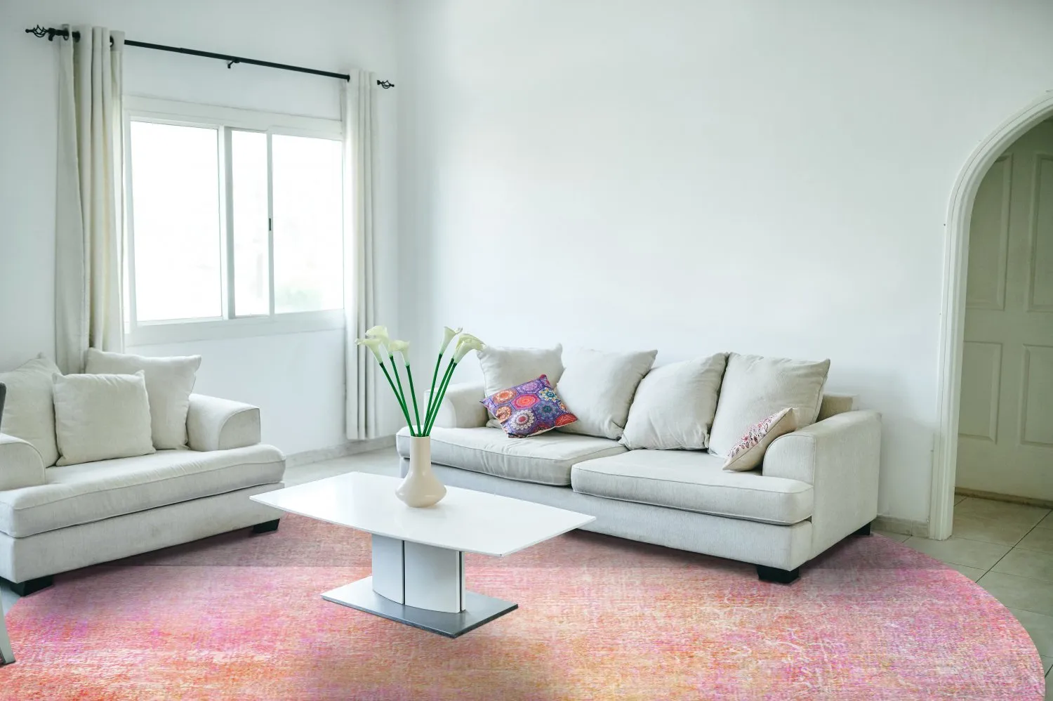 Tapis rond - Cicoria (rose/violet)