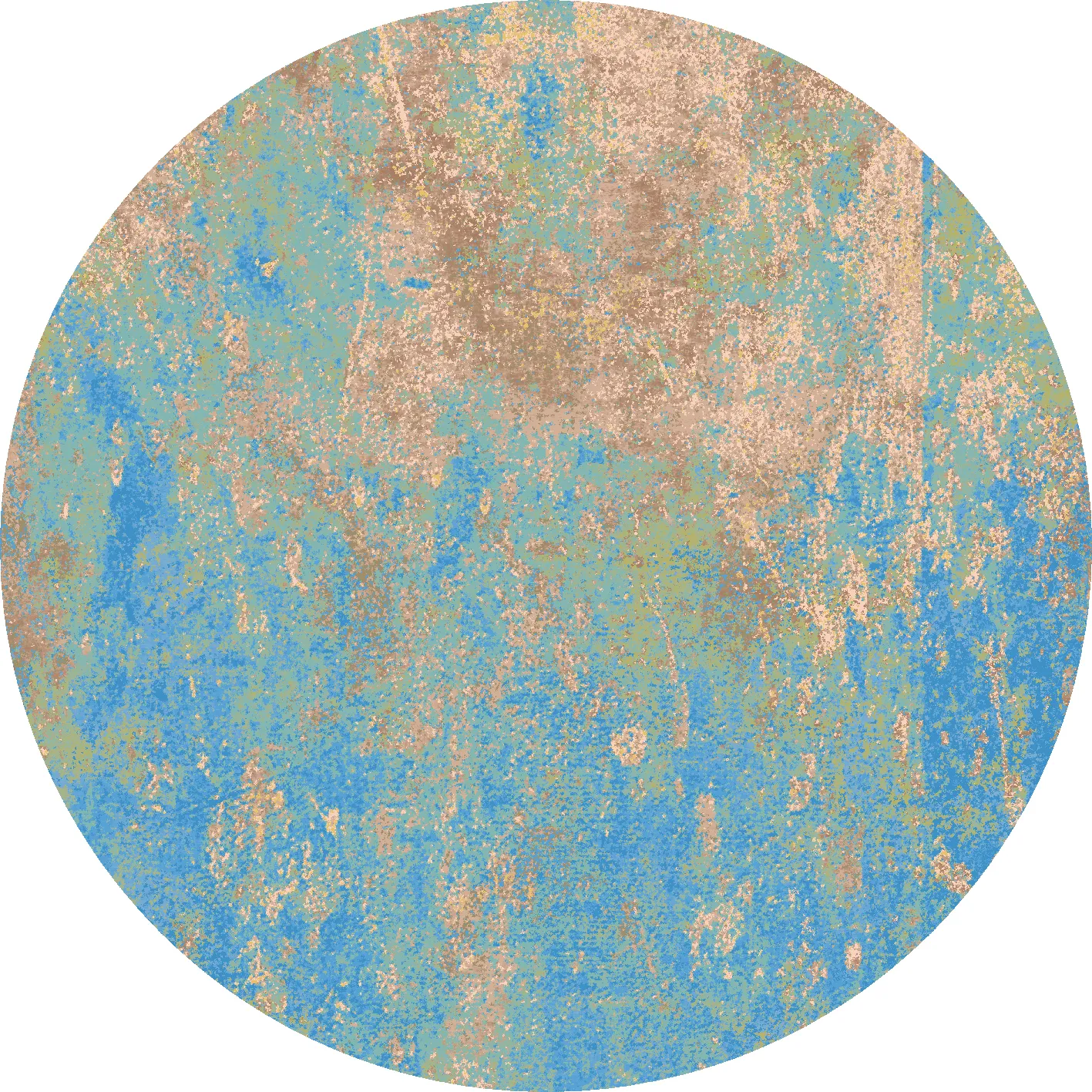 Tapis rond - Pavoa (bleu)