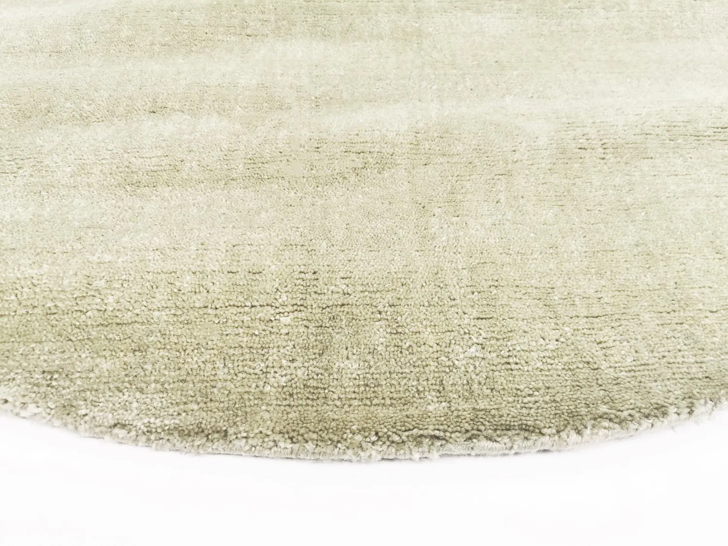 Tapis rond - PET recyclé avec aspect viscose (vert menthe)