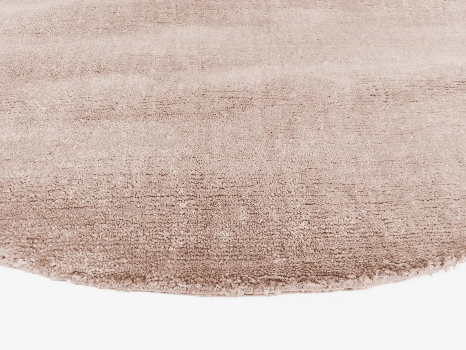 Tapis rond - PET recyclé avec aspect viscose (marron clair)