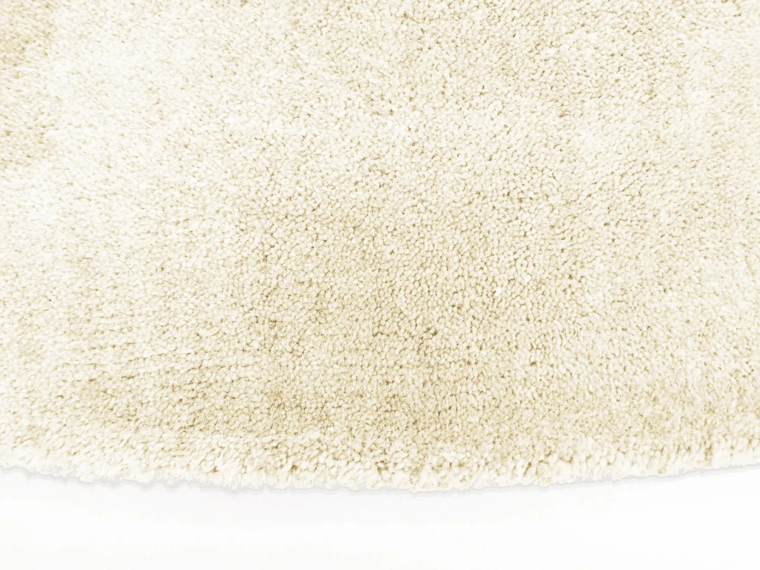 Tapis rond - PET recyclé avec aspect viscose (blanc cassé)
