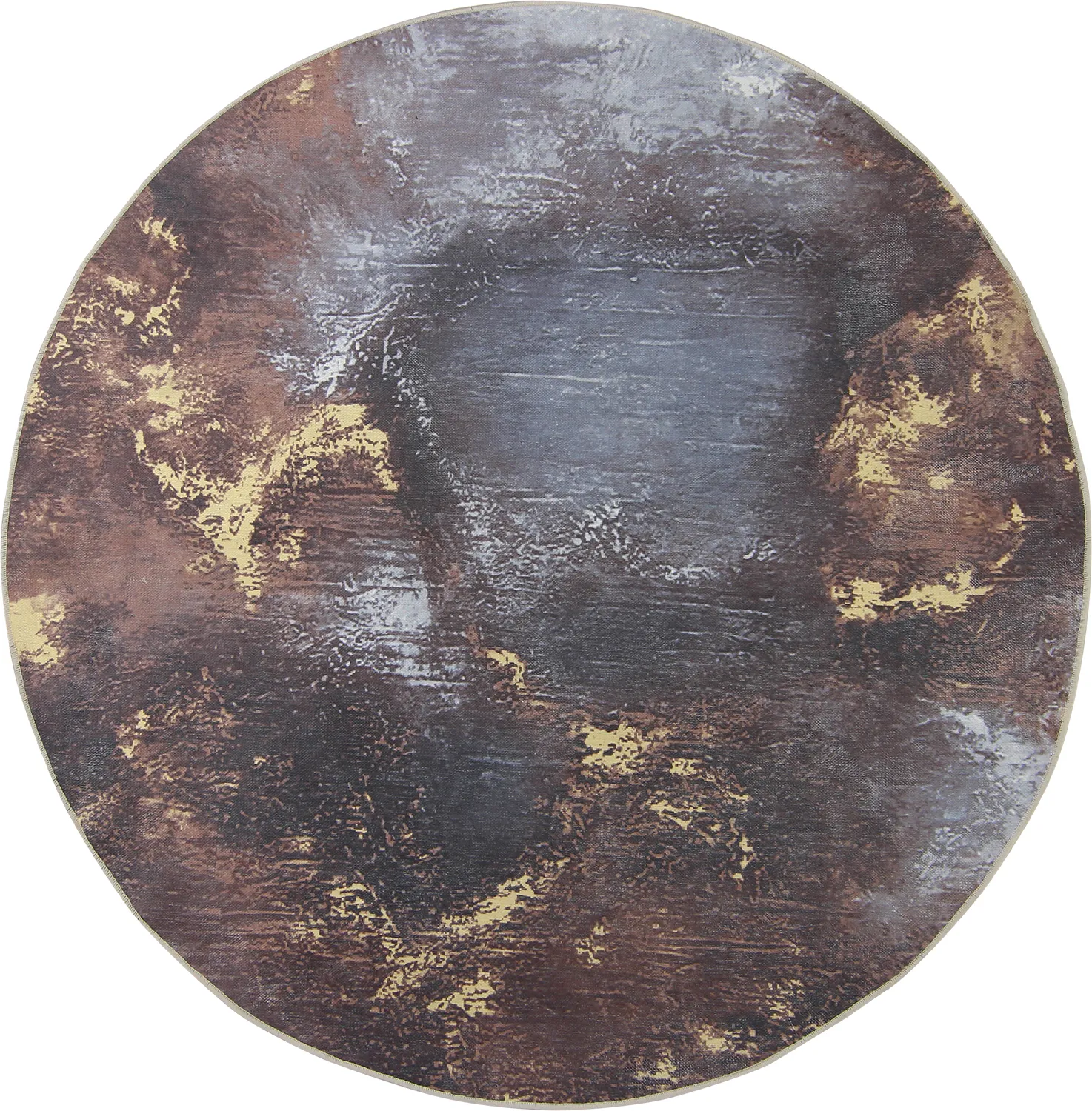 Tapis rond - Sanza (gris/multicolore)