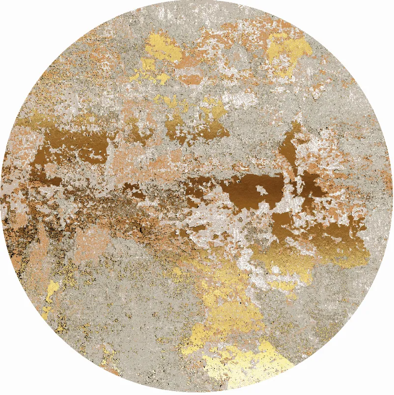 Tapis rond - Elena (beige/doré)