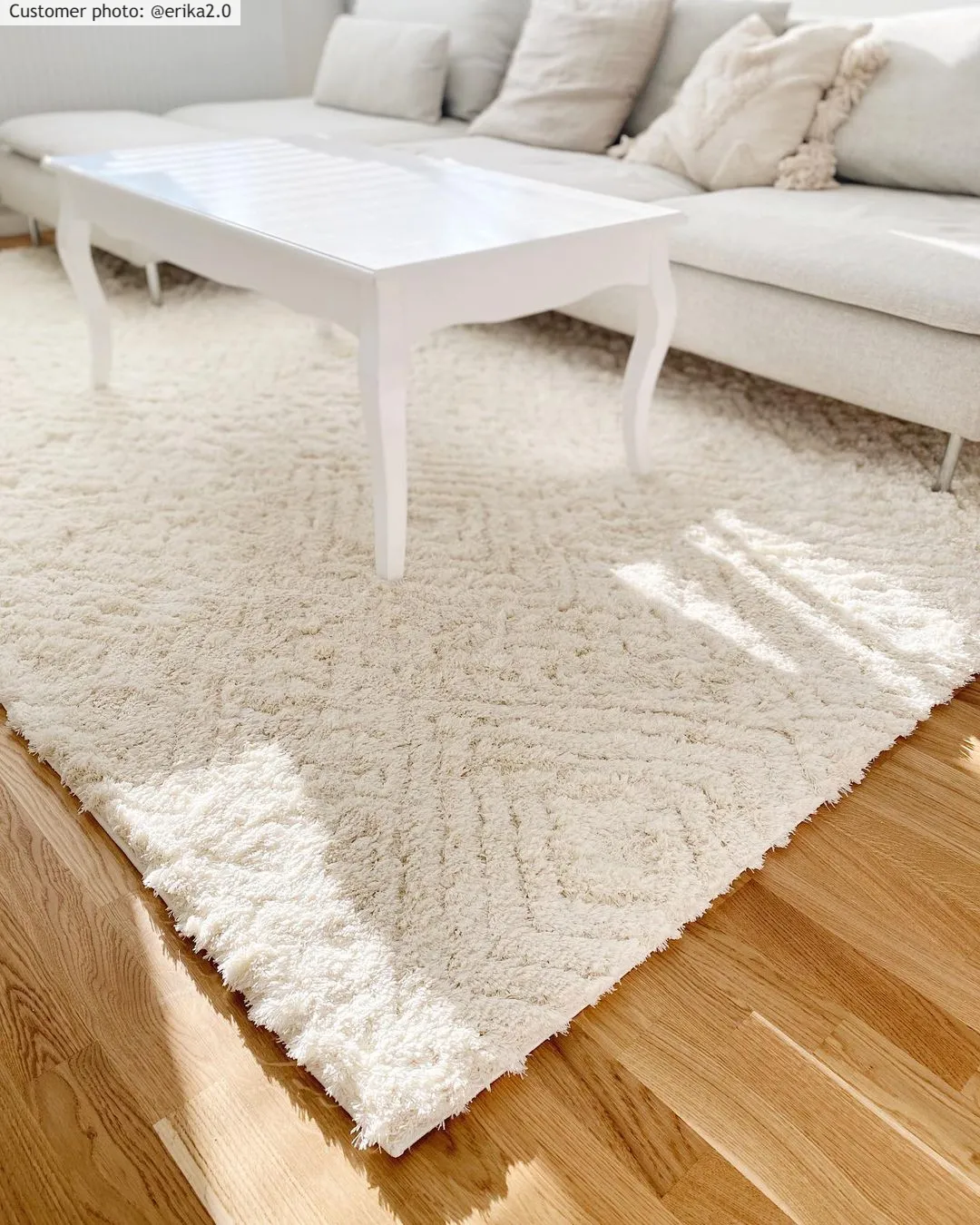 Tapis à poils longs - Stettin (blanc cassé)
