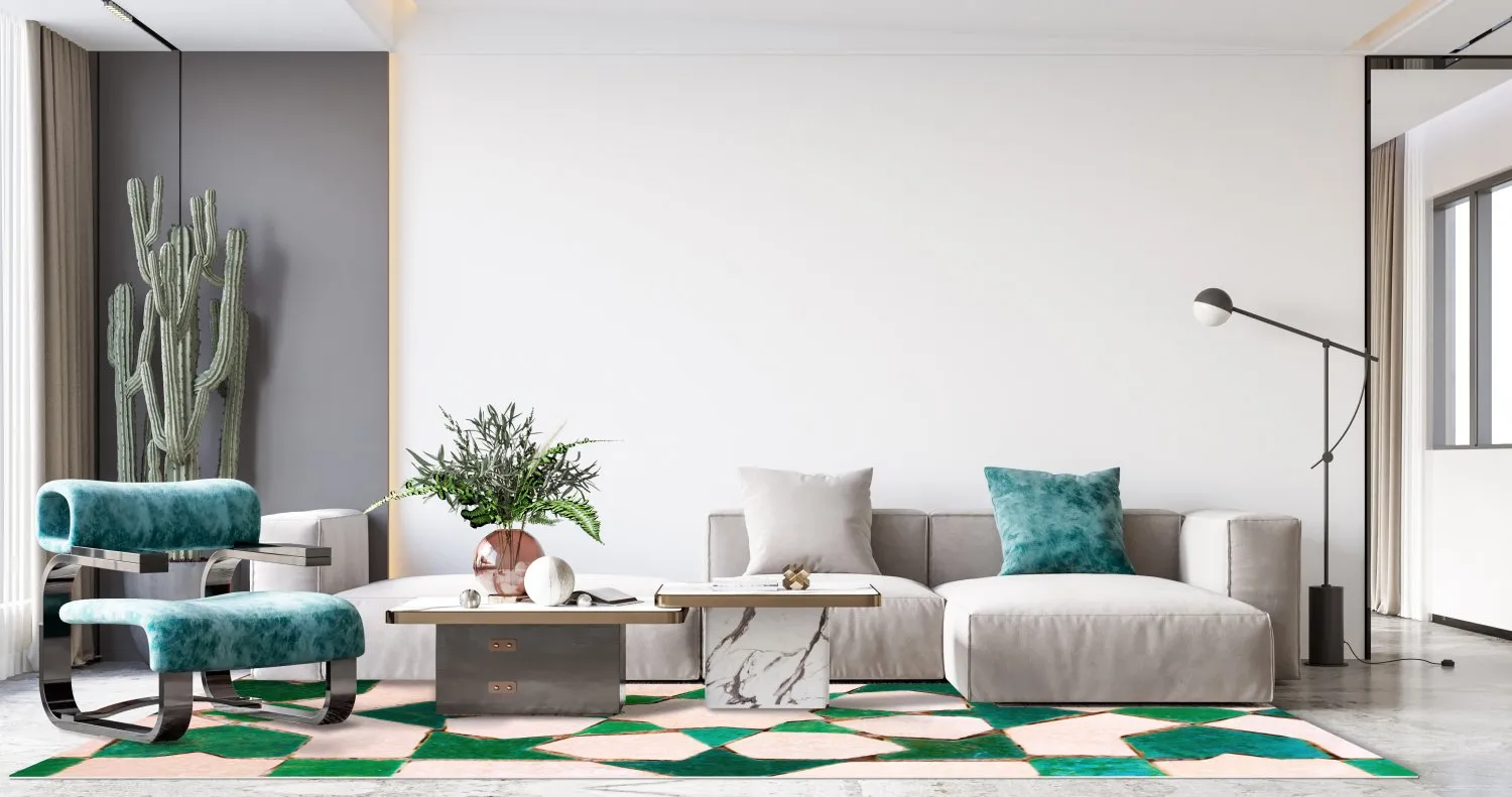 Tapis Wilton - Chia (vert/beige)