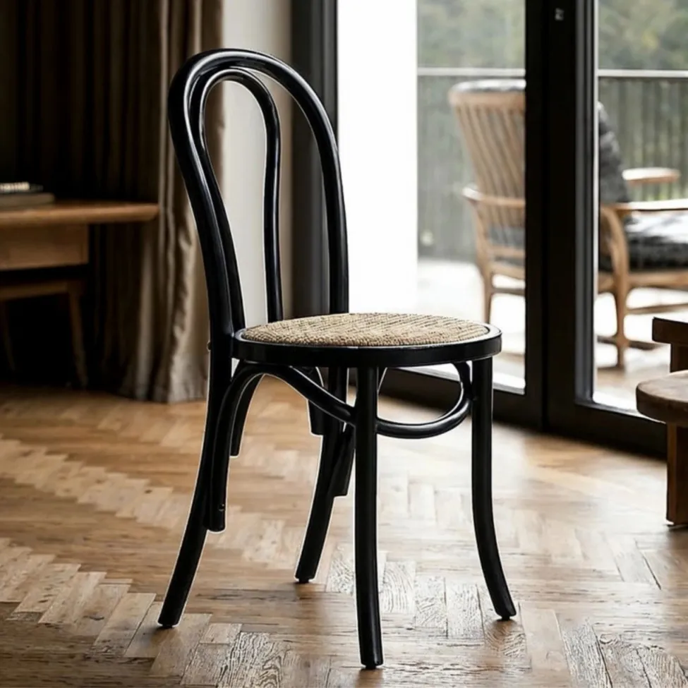 Chaise - Bistro (rotin/noir) - 2 pièces