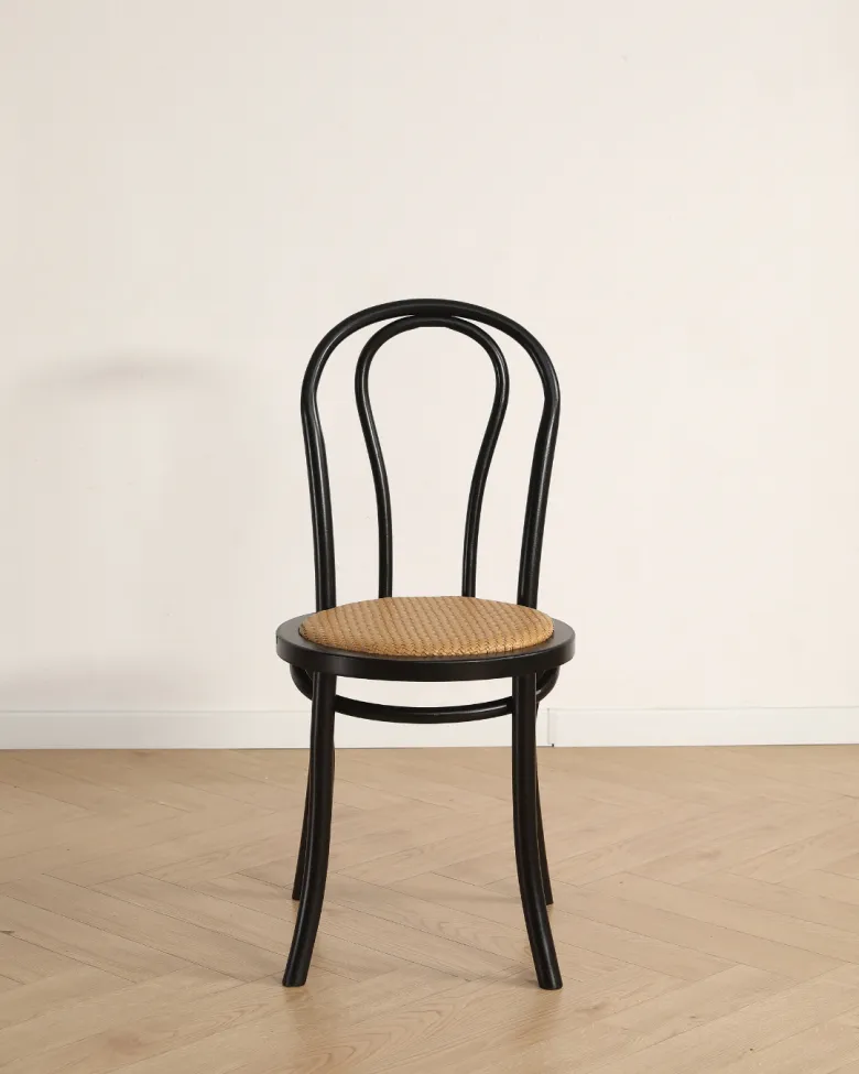 Chaise - Bistro (rotin/noir) - 2 pièces