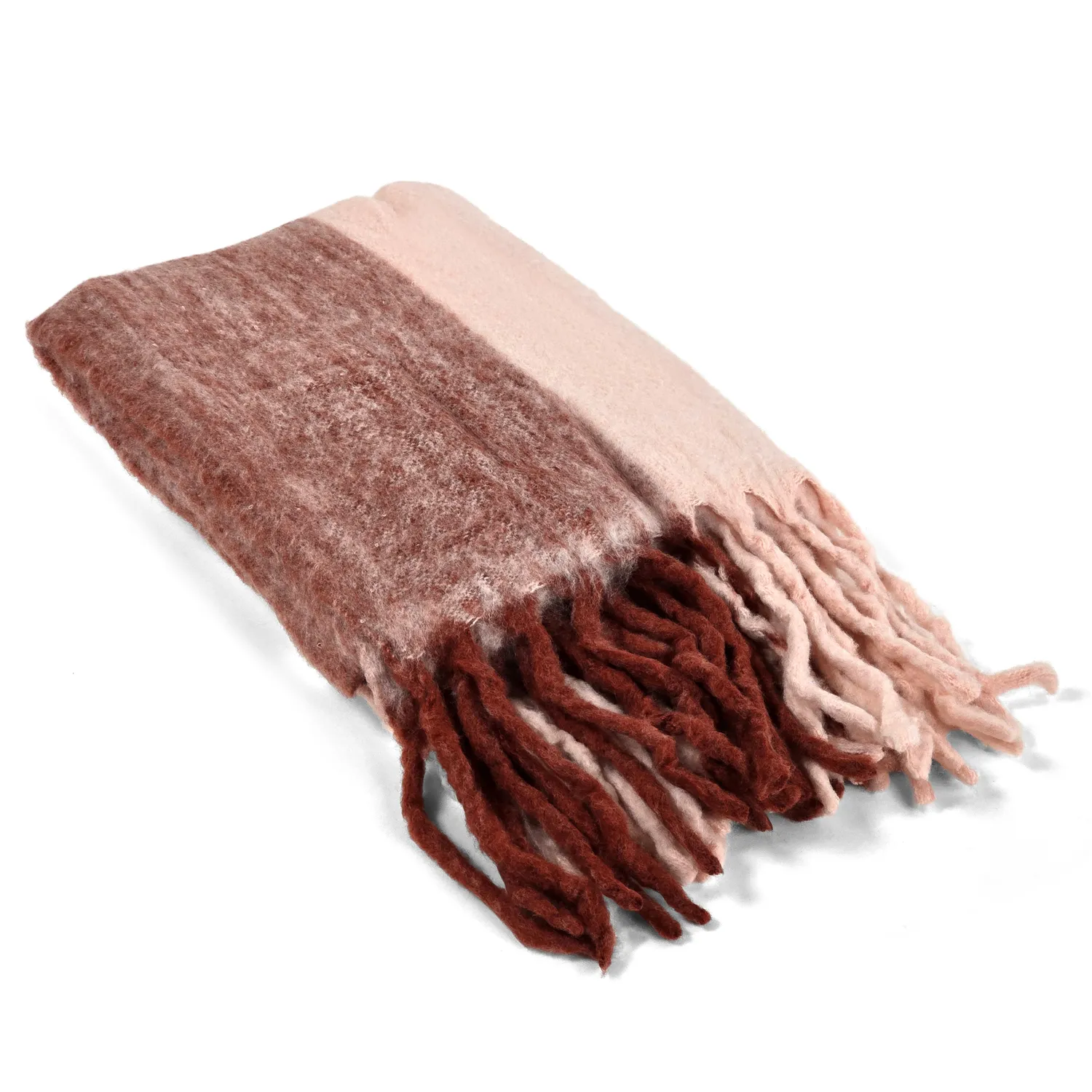 Plaid en mélange de laine - Carol (rose)