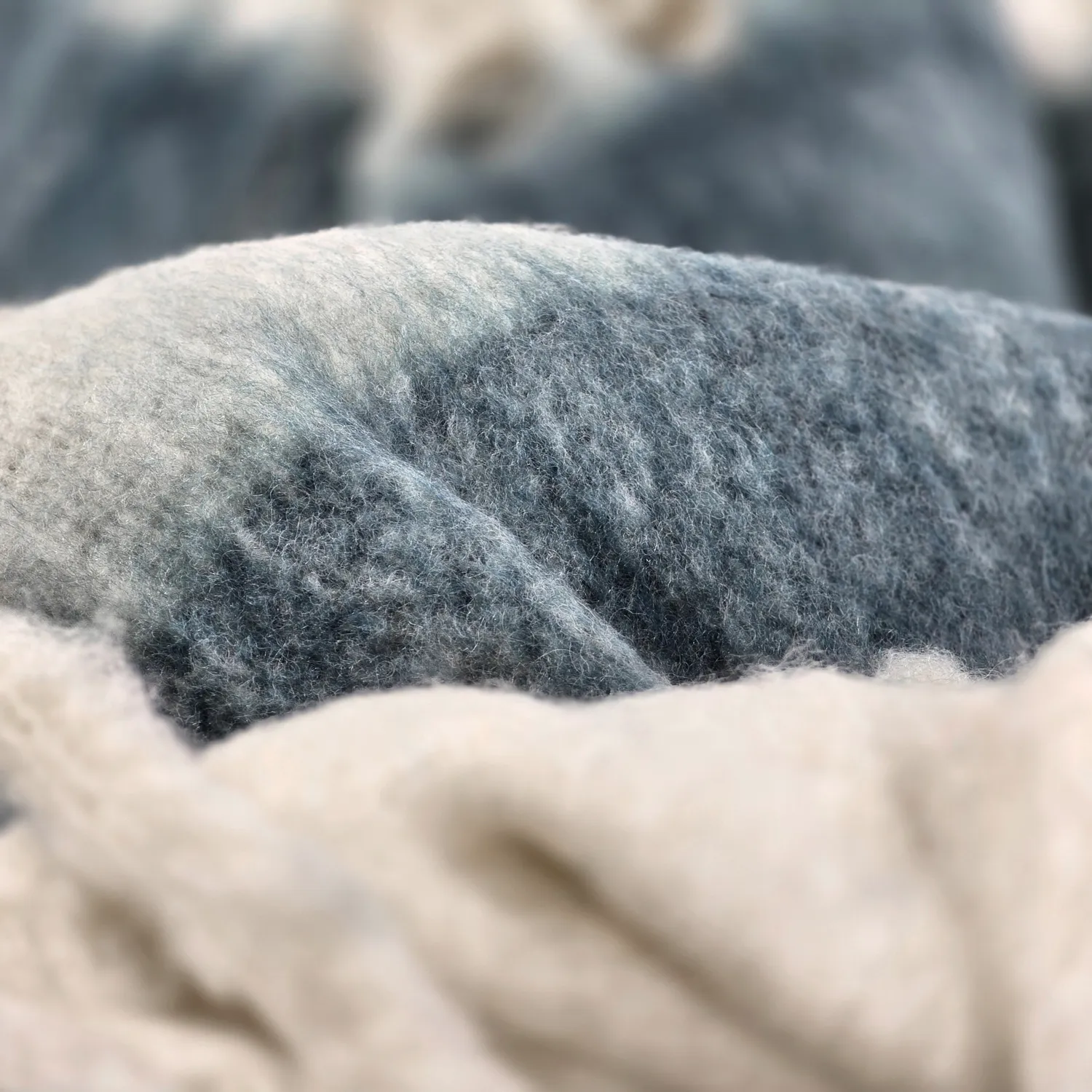 Plaid en mélange de laine - Carrie (bleu)