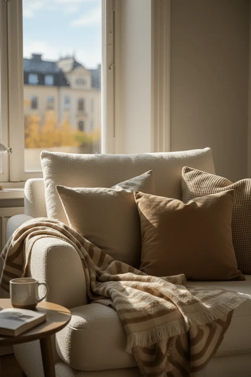 Plaids - Plaid en mélange de laine - Melody (marron/beige)
