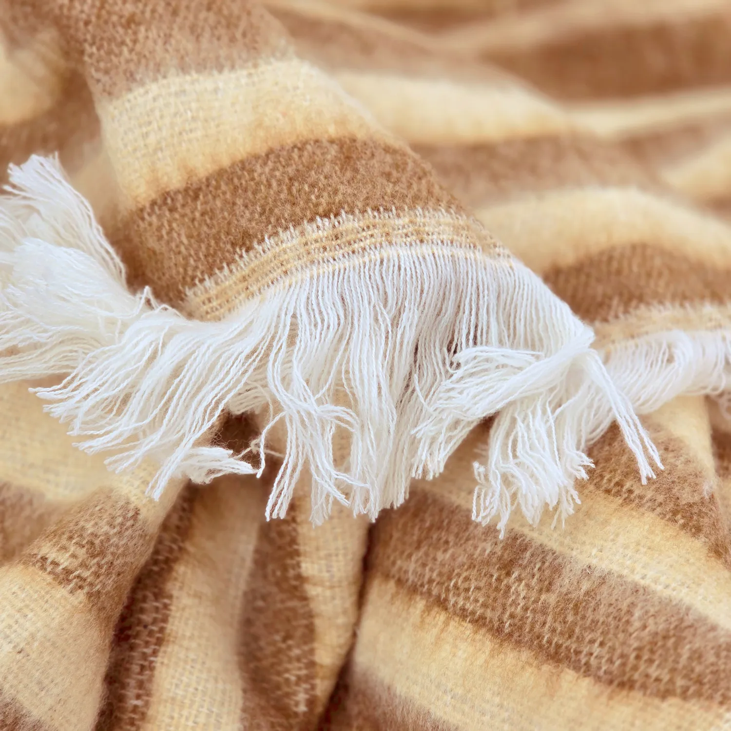 Plaids - Plaid en mélange de laine - Melody (marron/beige)