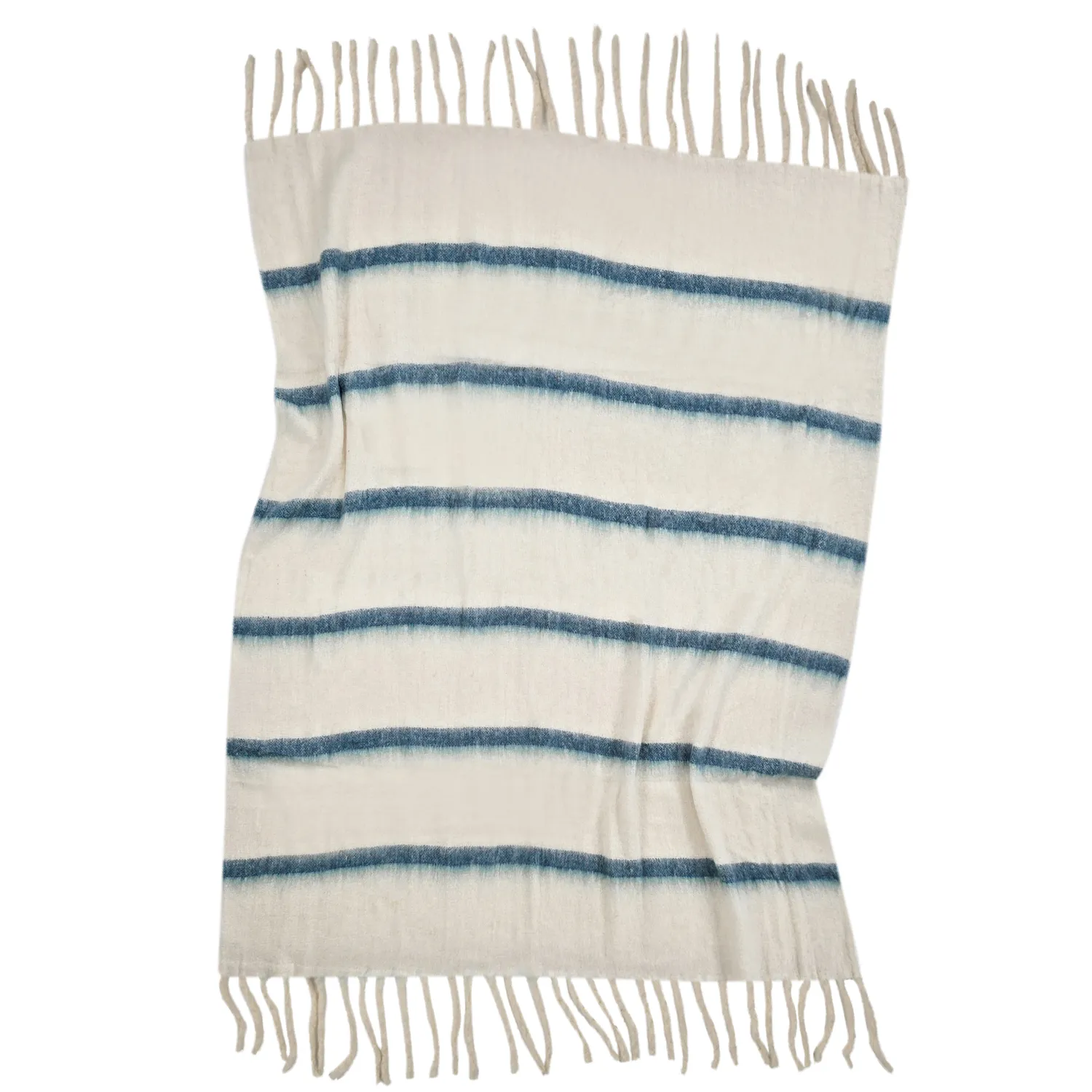 Plaid en mélange de laine - Miranda (bleu)