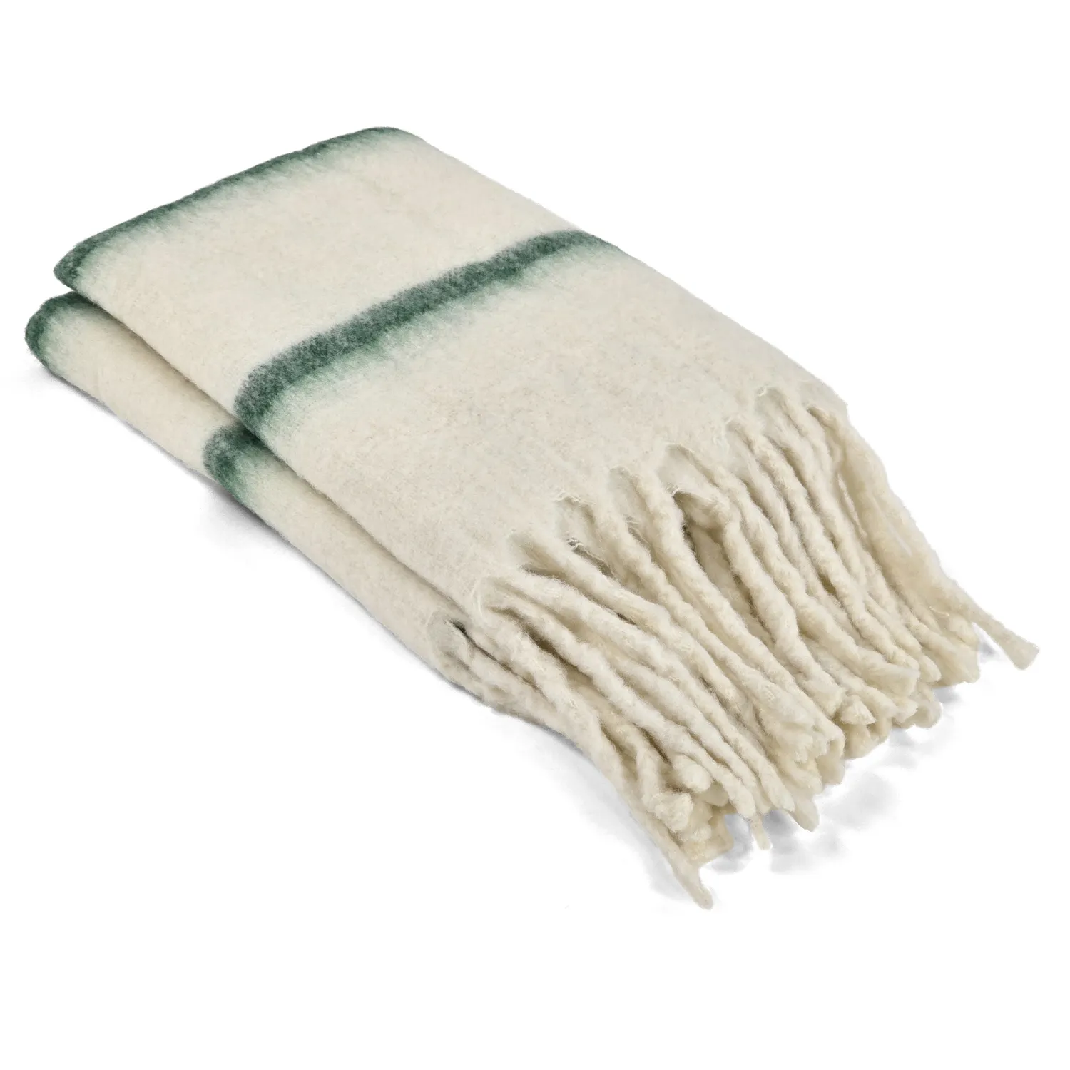 Plaid en mélange de laine - Miranda (vert)