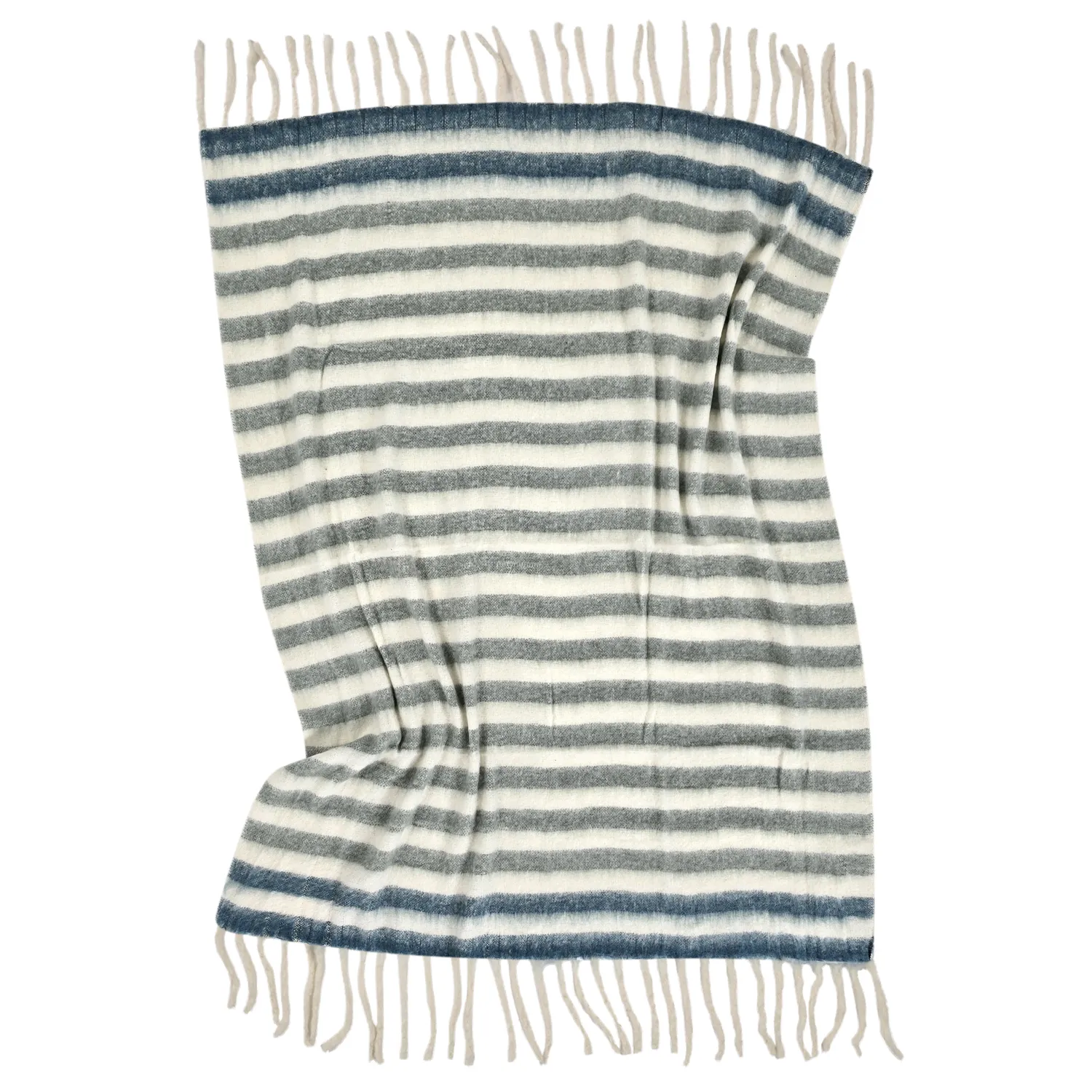 Plaid en mélange de laine - Monica (bleu)