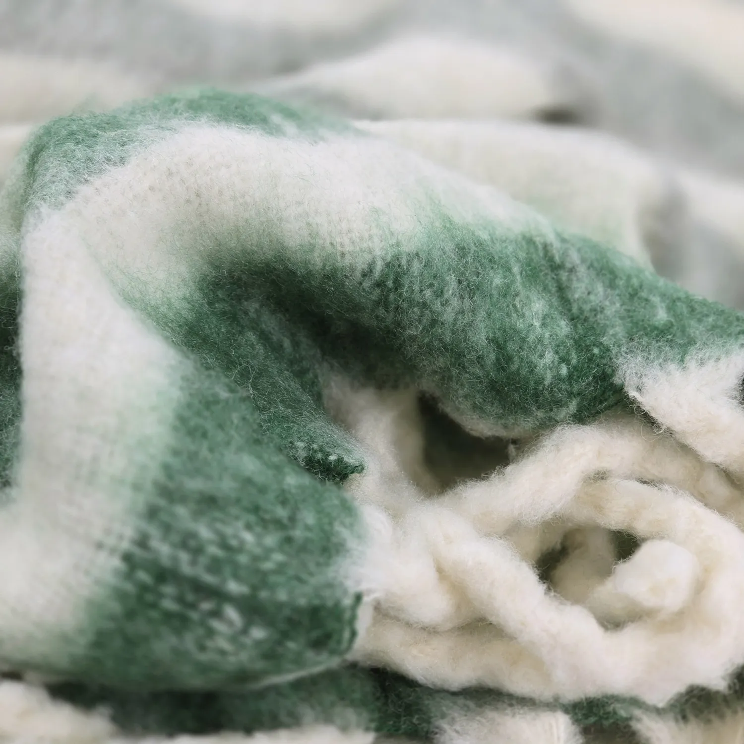 Plaid en mélange de laine - Monica (vert)