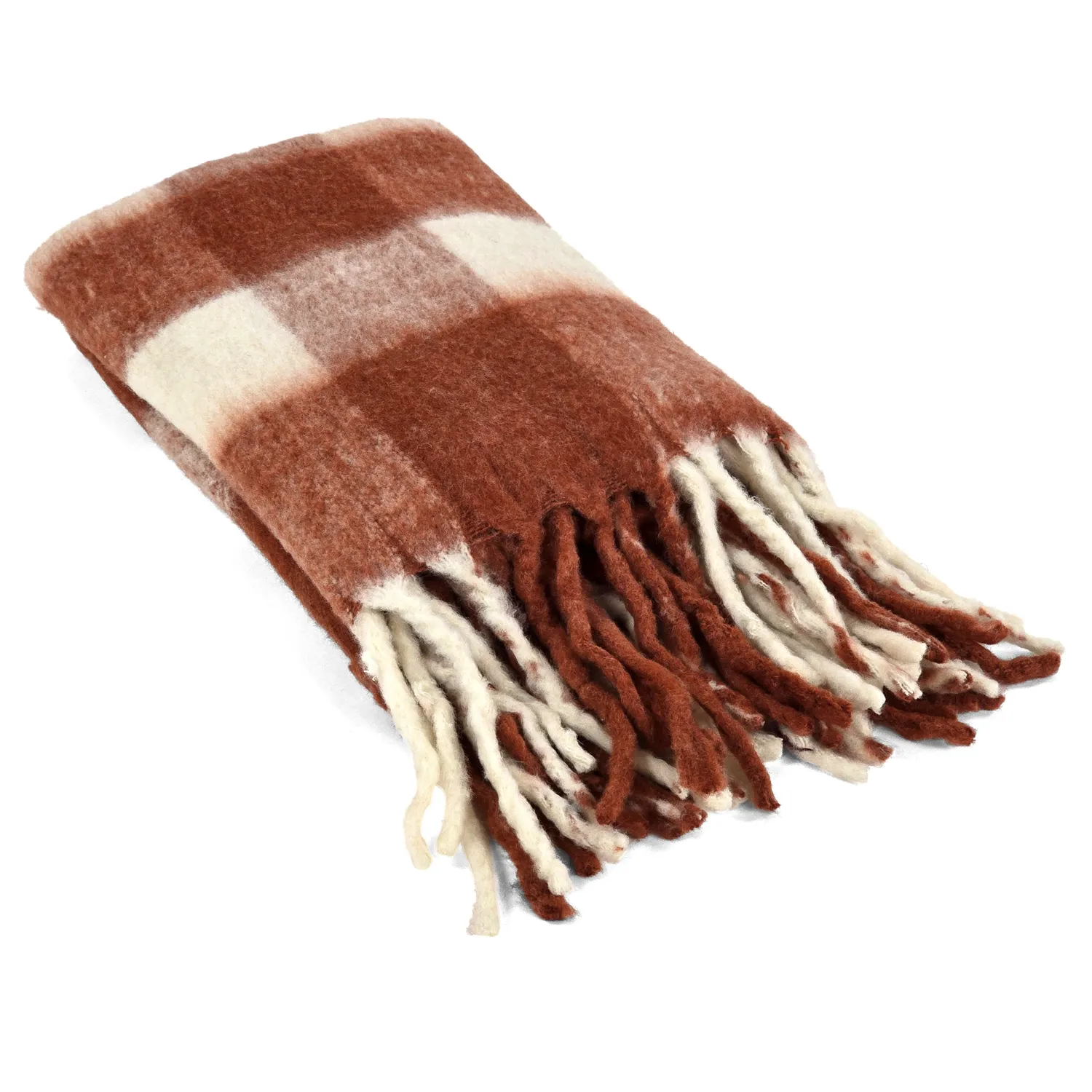 Plaid en mélange de laine - Phoebe (rose)