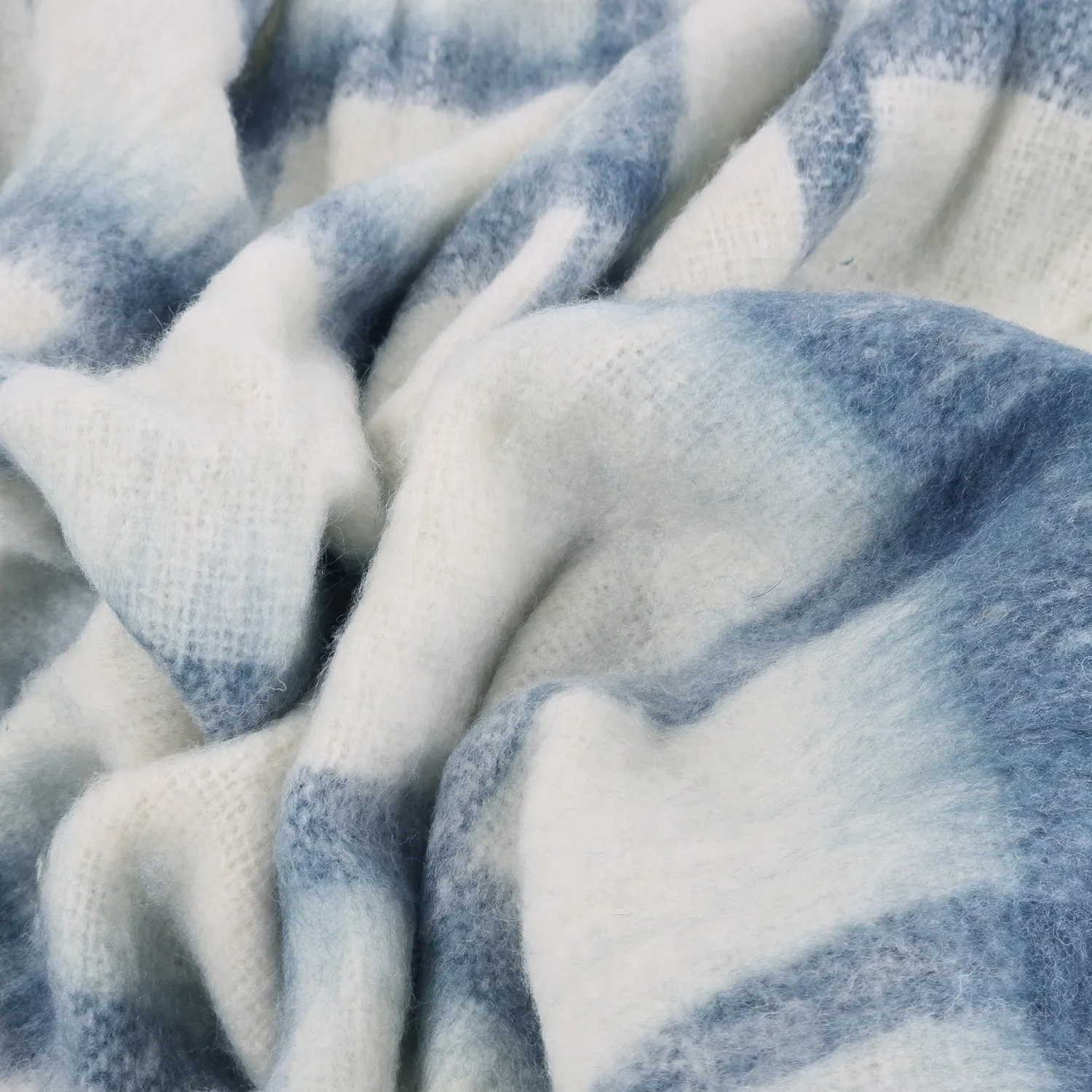 Plaid en mélange de laine - Rachel (bleu)