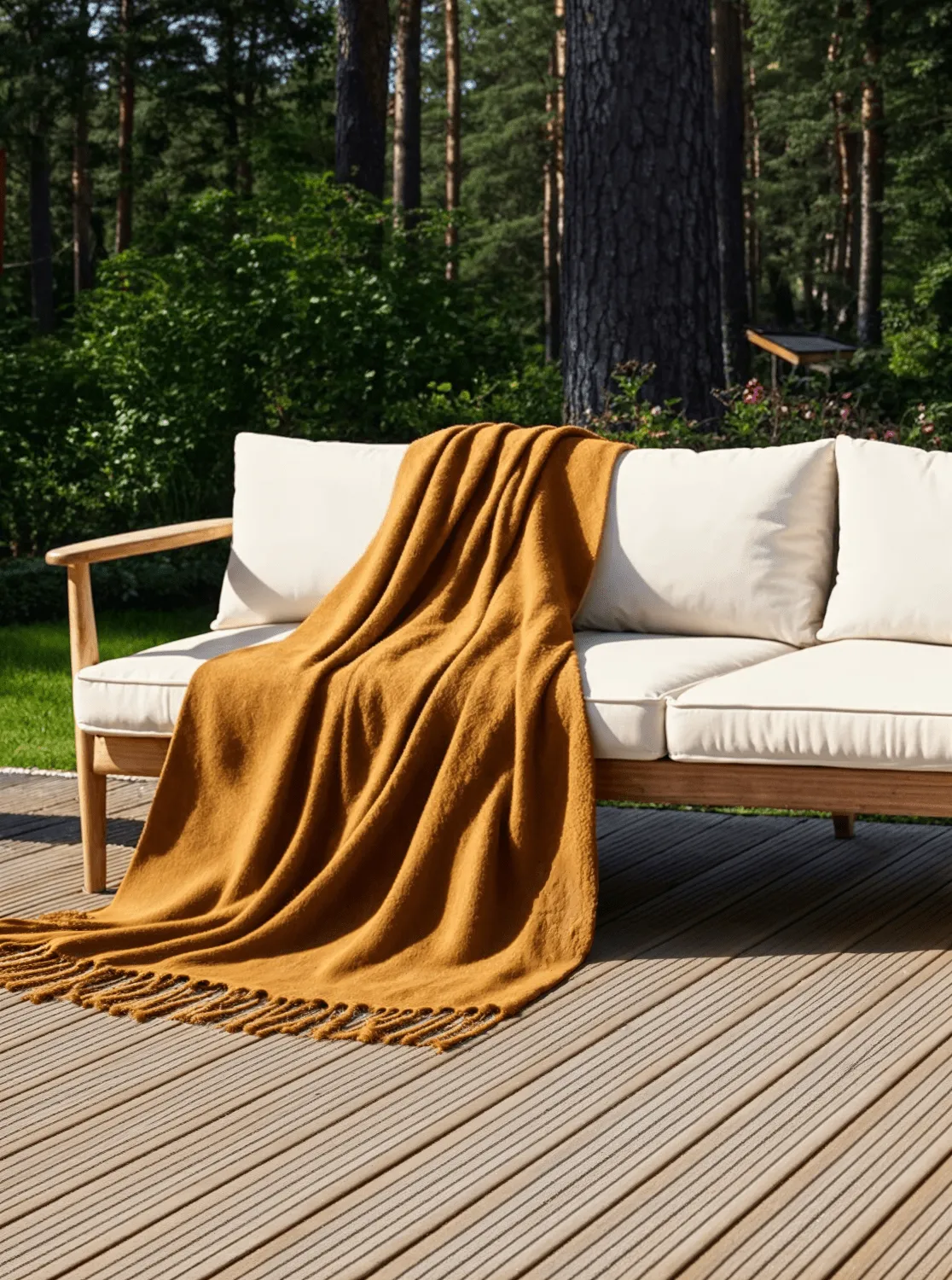 Plaid en mélange de laine - Samantha (jaune)