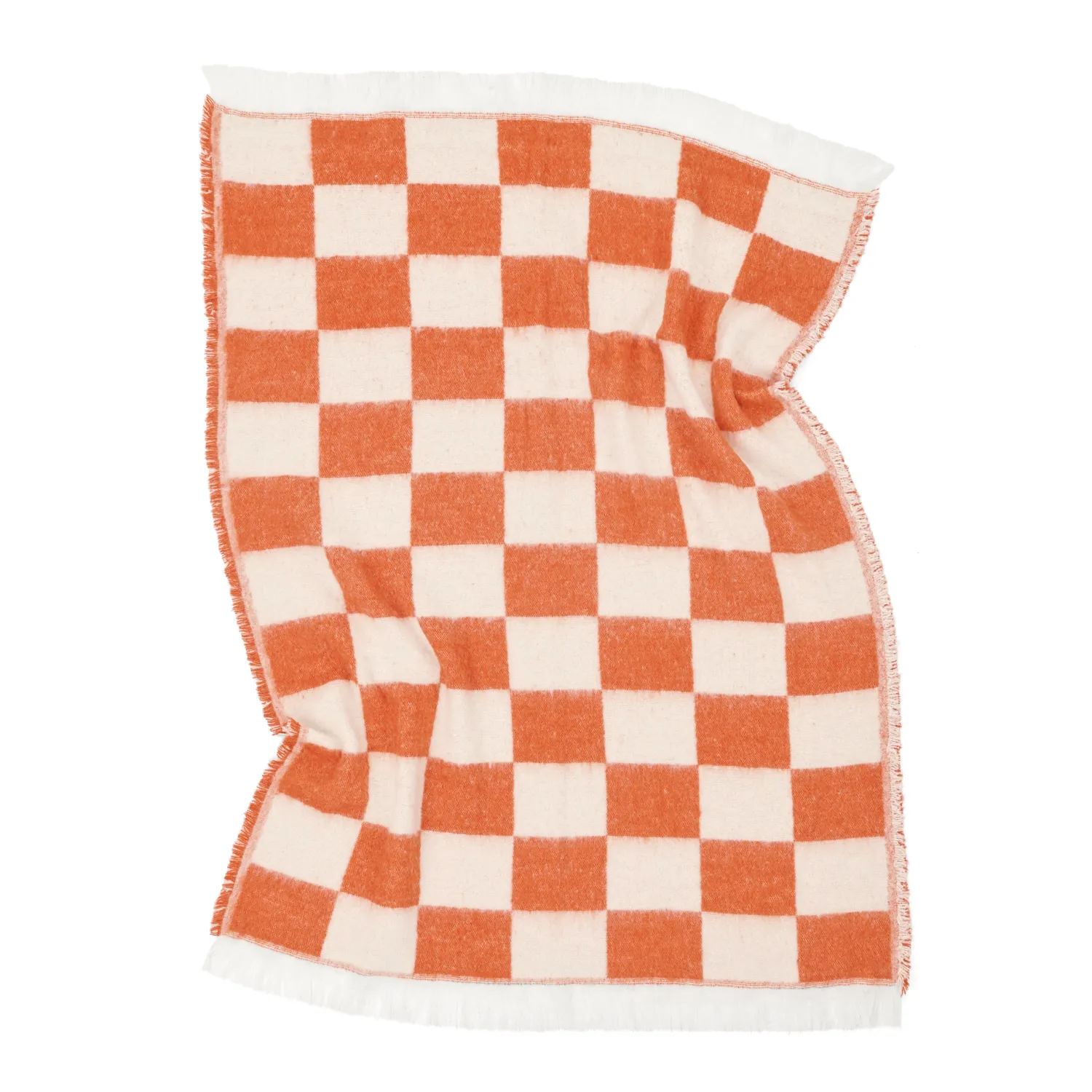 Plaids - Plaid en mélange de laine - Audrey Check (rose/blanc cassé)