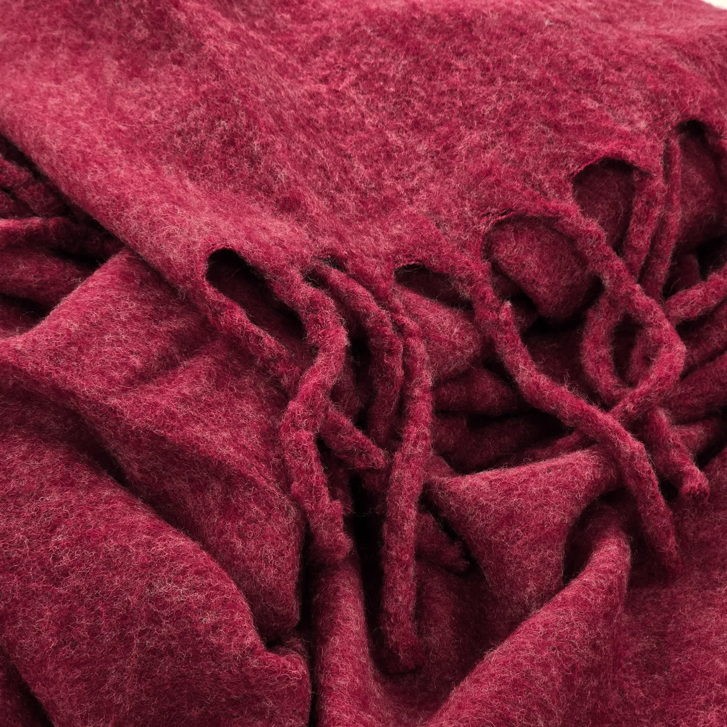 Plaids - Plaid en mélange de laine - Samantha (rouge foncé)